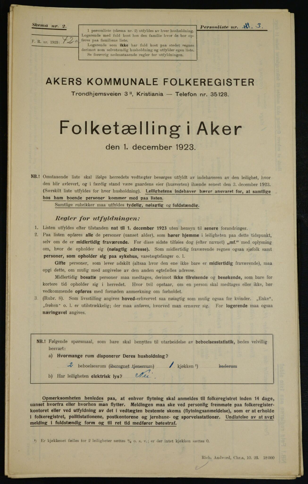 , Municipal Census 1923 for Aker, 1923, p. 36857