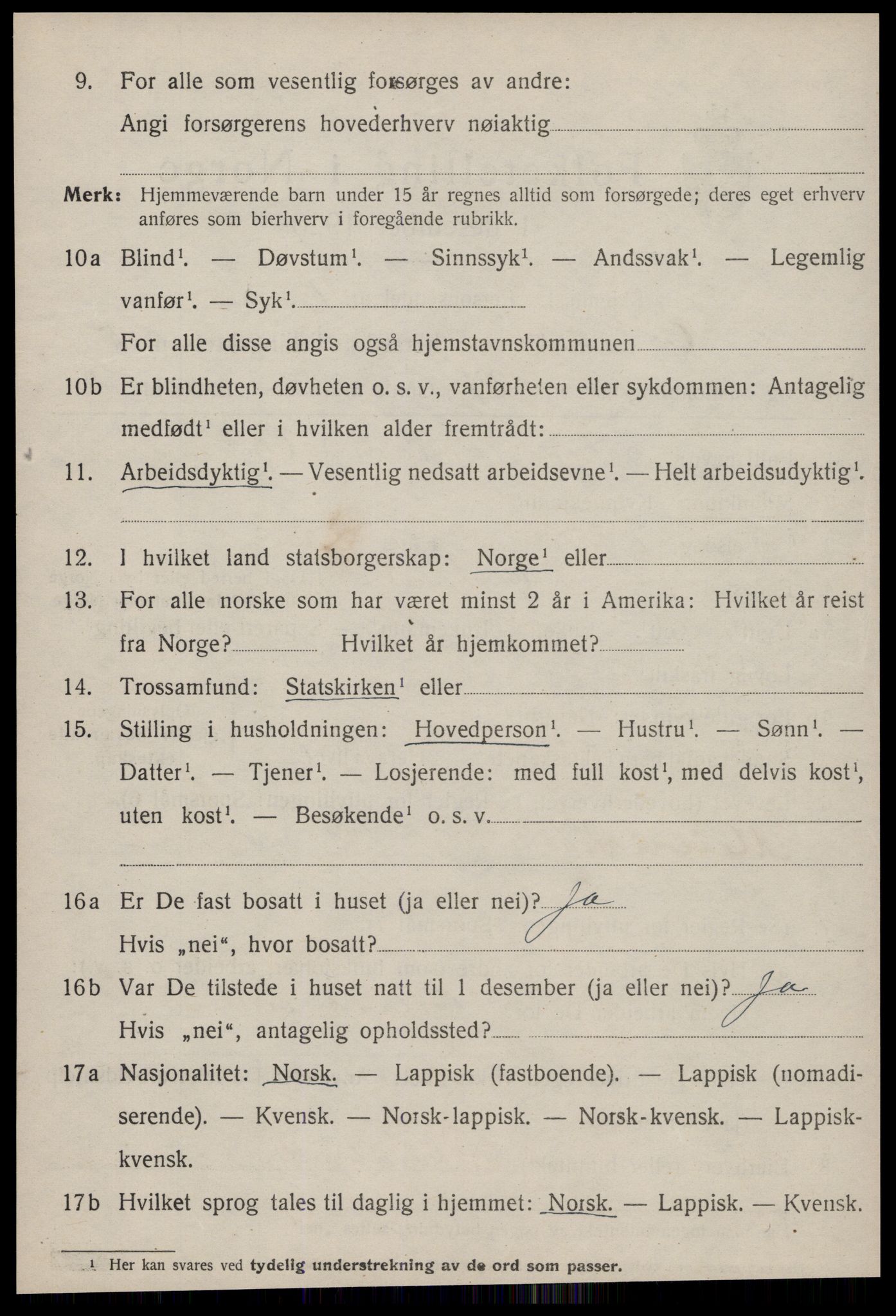 SAT, 1920 census for Ørland, 1920, p. 4770