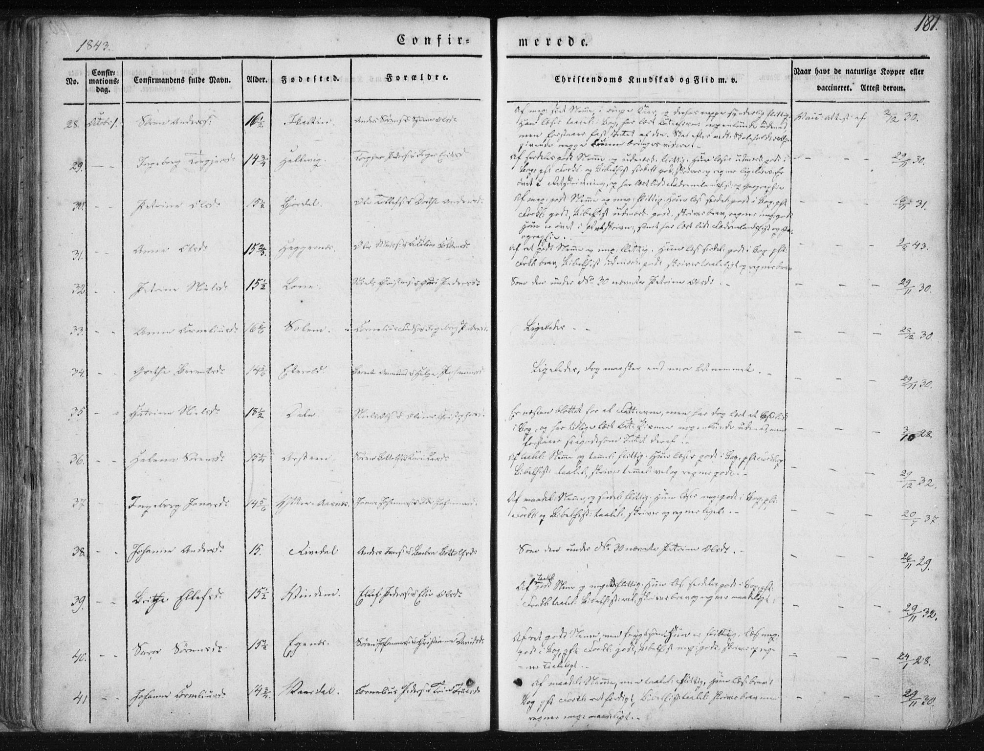 Fjaler sokneprestembete, AV/SAB-A-79801/H/Haa/Haaa/L0006: Parish register (official) no. A 6, 1835-1884, p. 181