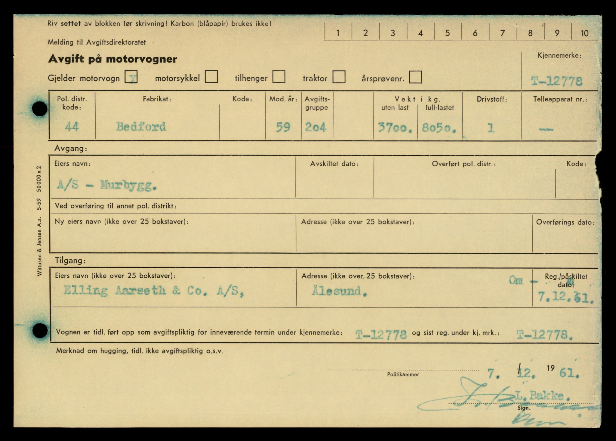 Møre og Romsdal vegkontor - Ålesund trafikkstasjon, AV/SAT-A-4099/F/Fe/L0035: Registreringskort for kjøretøy T 12653 - T 12829, 1927-1998, p. 2086
