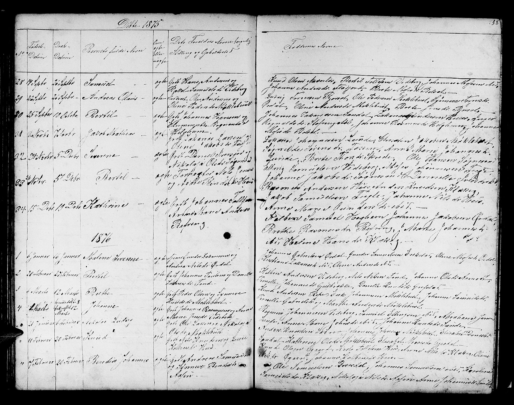 Jølster sokneprestembete, SAB/A-80701/H/Hab/Habb/L0001: Parish register (copy) no. B 1, 1853-1887, p. 58