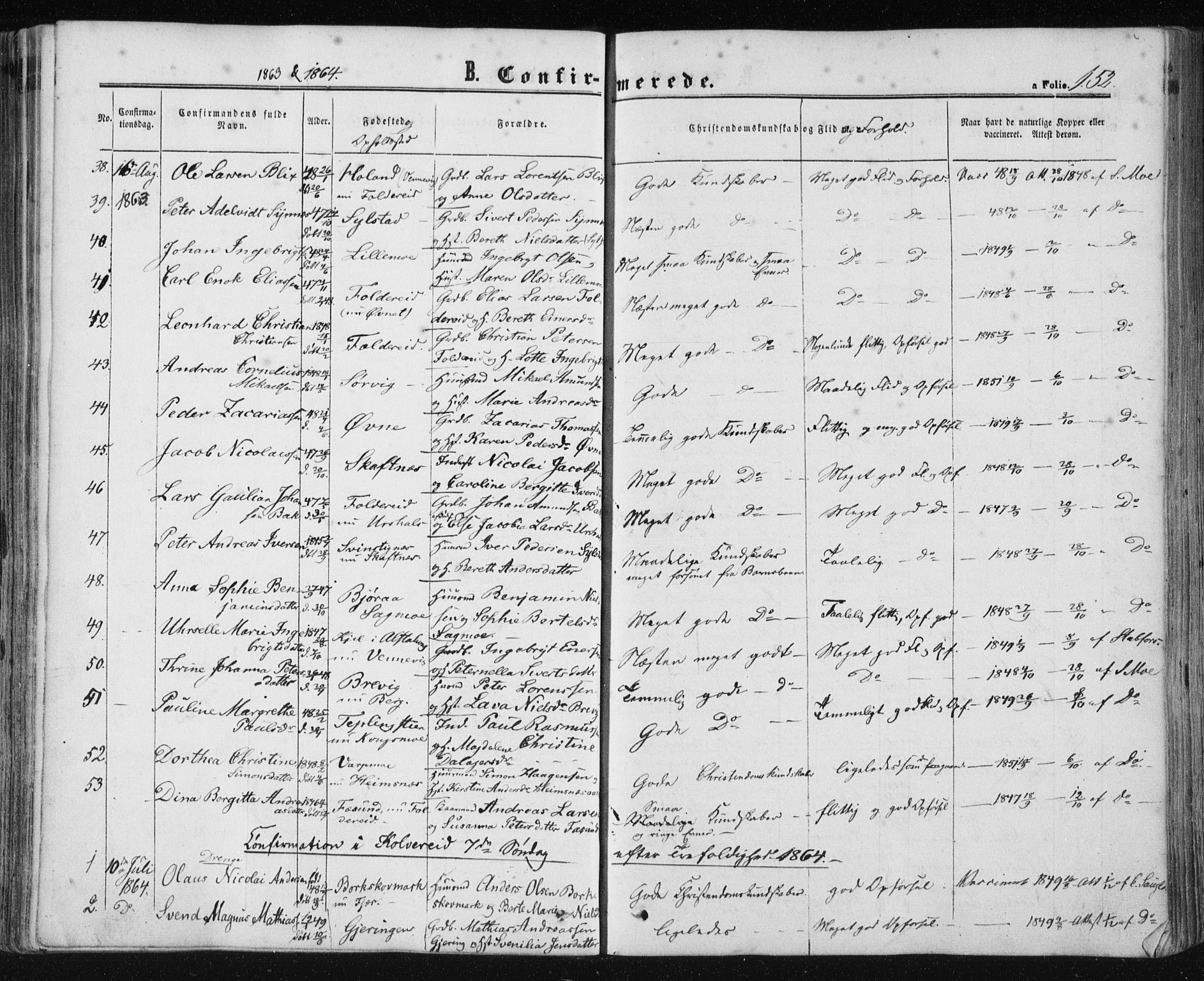 Ministerialprotokoller, klokkerbøker og fødselsregistre - Nord-Trøndelag, AV/SAT-A-1458/780/L0641: Parish register (official) no. 780A06, 1857-1874, p. 152