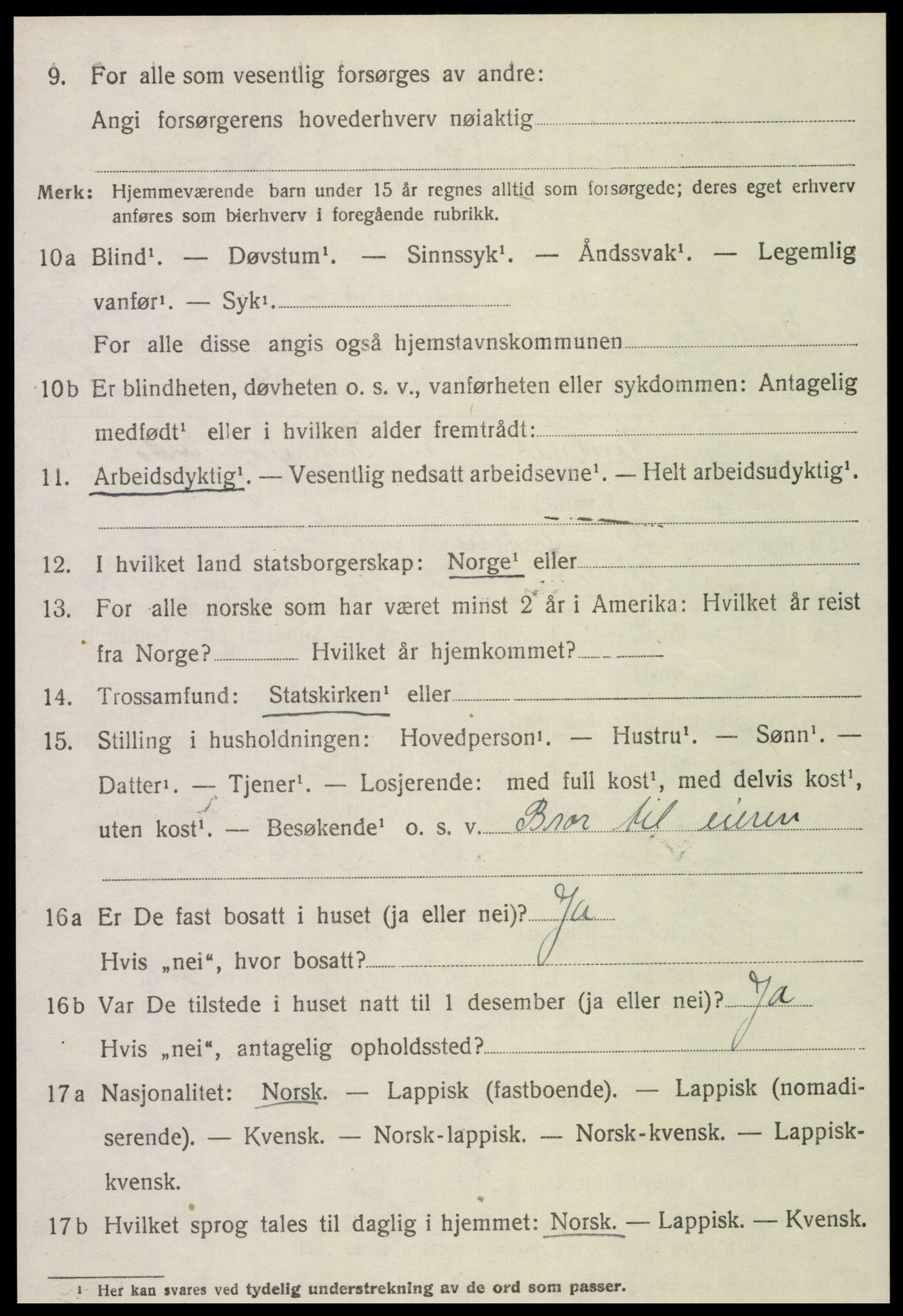 SAT, 1920 census for Leksvik, 1920, p. 4239