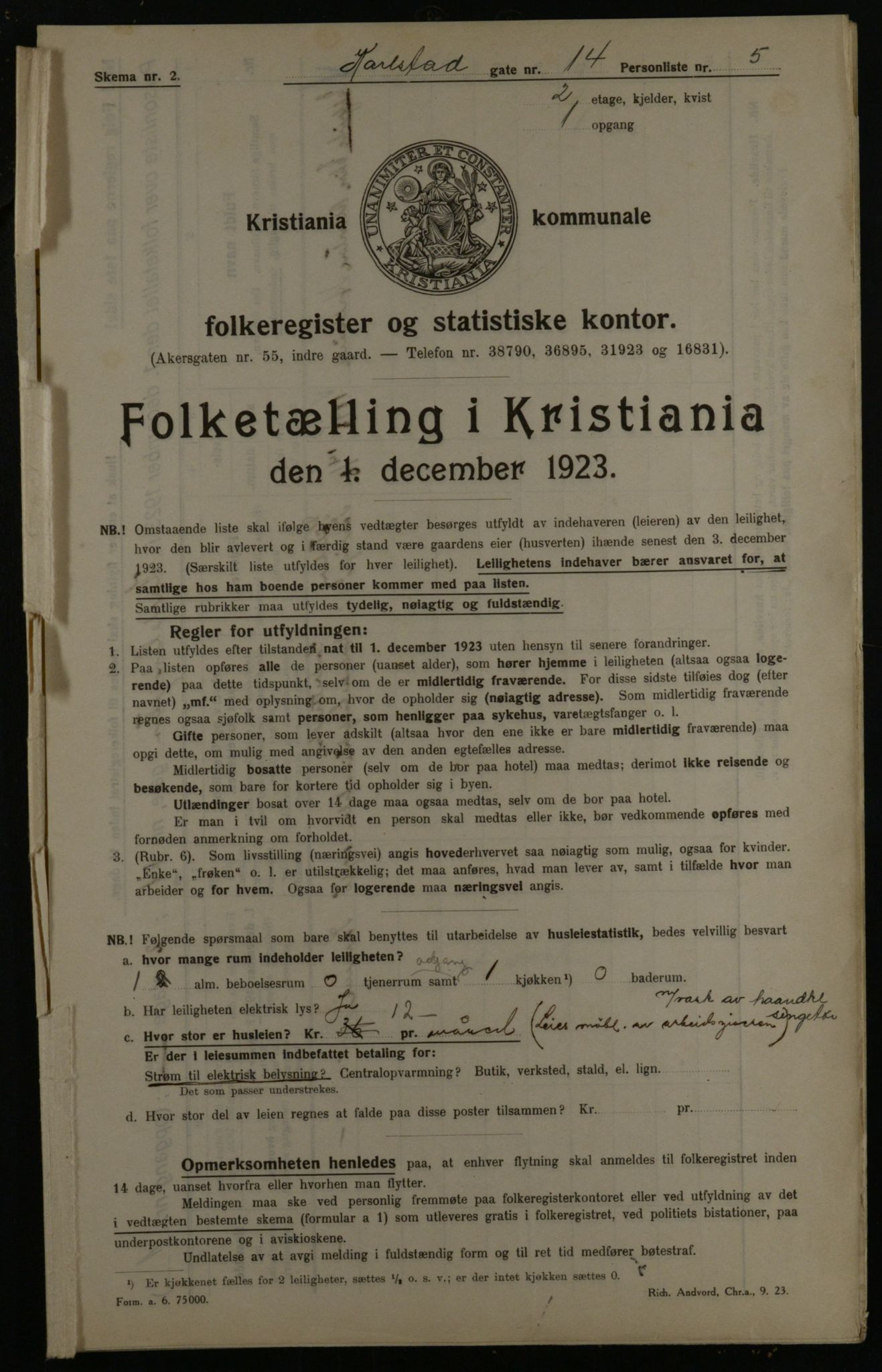 OBA, Municipal Census 1923 for Kristiania, 1923, p. 54934