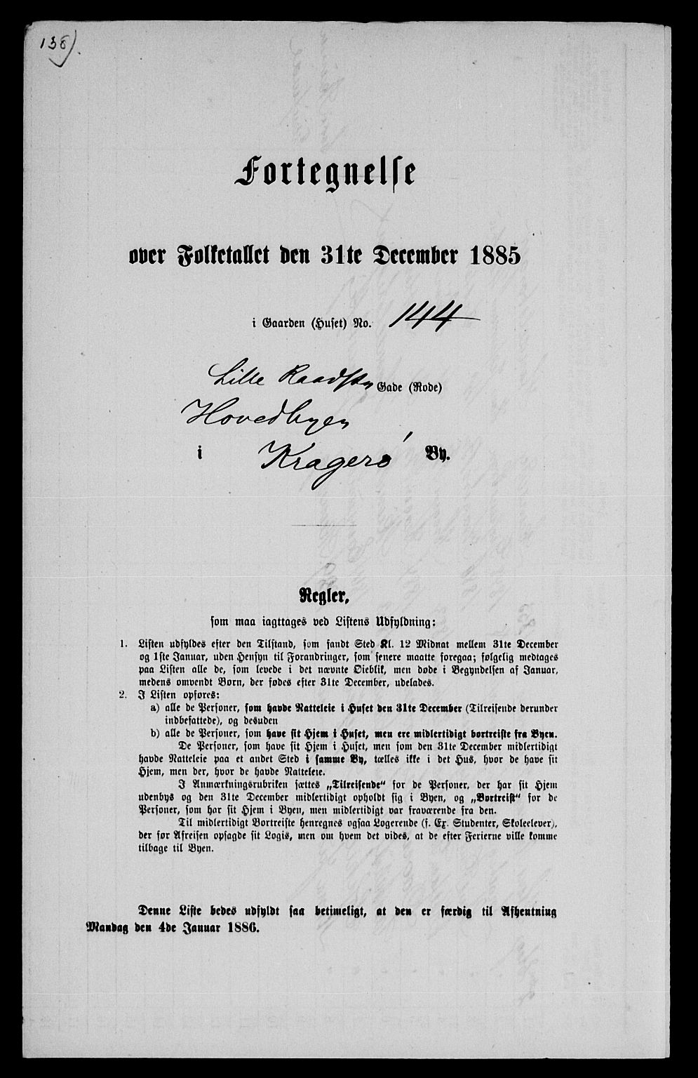 SAKO, 1885 census for 0801 Kragerø, 1885, p. 1310