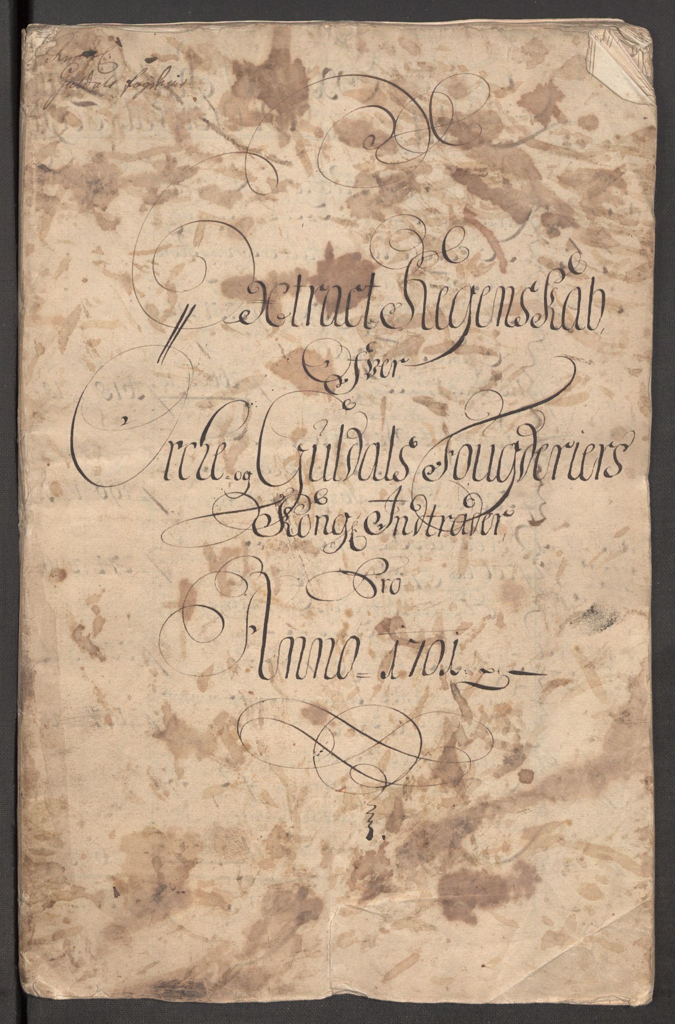 Rentekammeret inntil 1814, Reviderte regnskaper, Fogderegnskap, RA/EA-4092/R60/L3951: Fogderegnskap Orkdal og Gauldal, 1701, p. 4