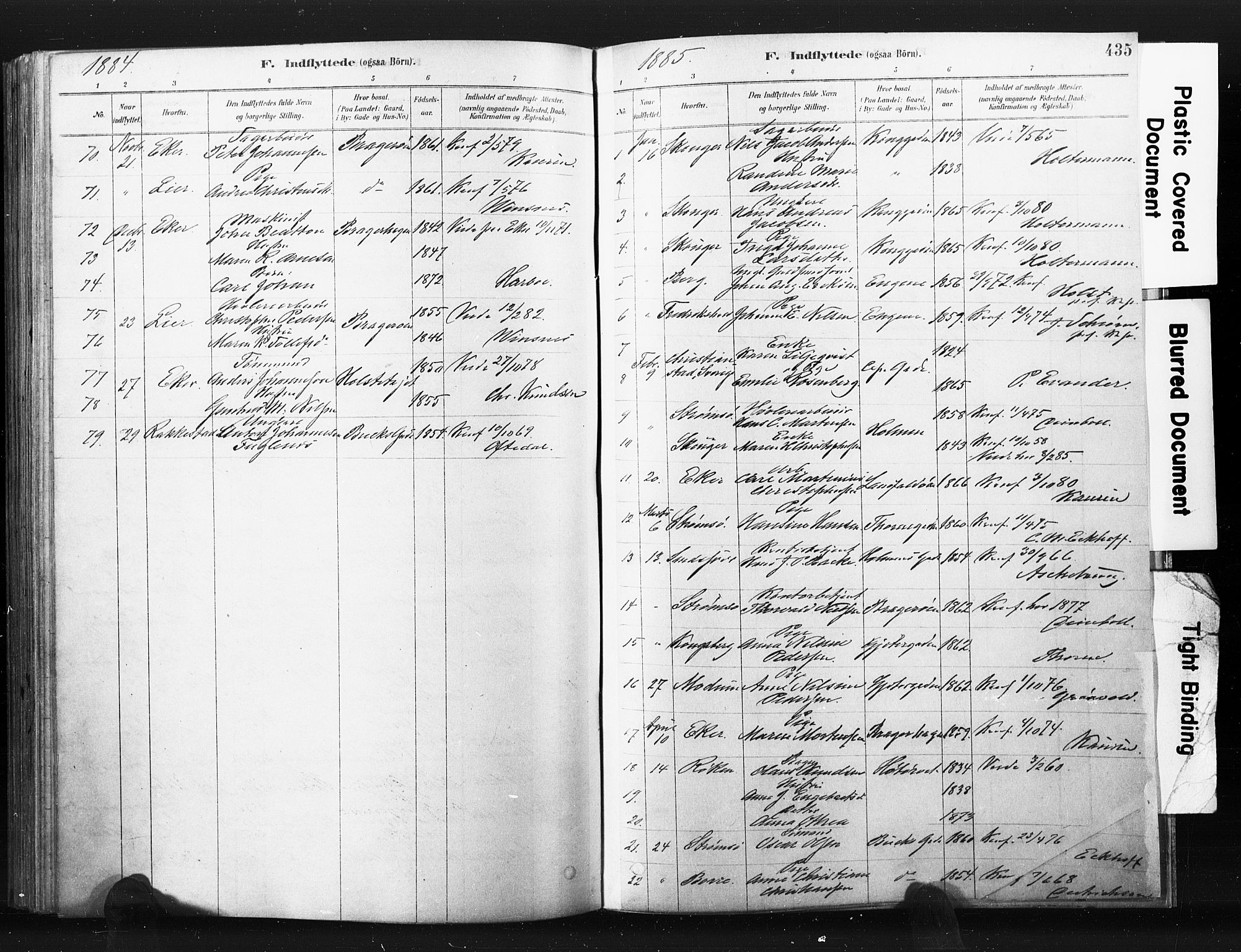 Bragernes kirkebøker, SAKO/A-6/F/Fb/L0006b: Parish register (official) no. II 6B, 1878-1885, p. 435