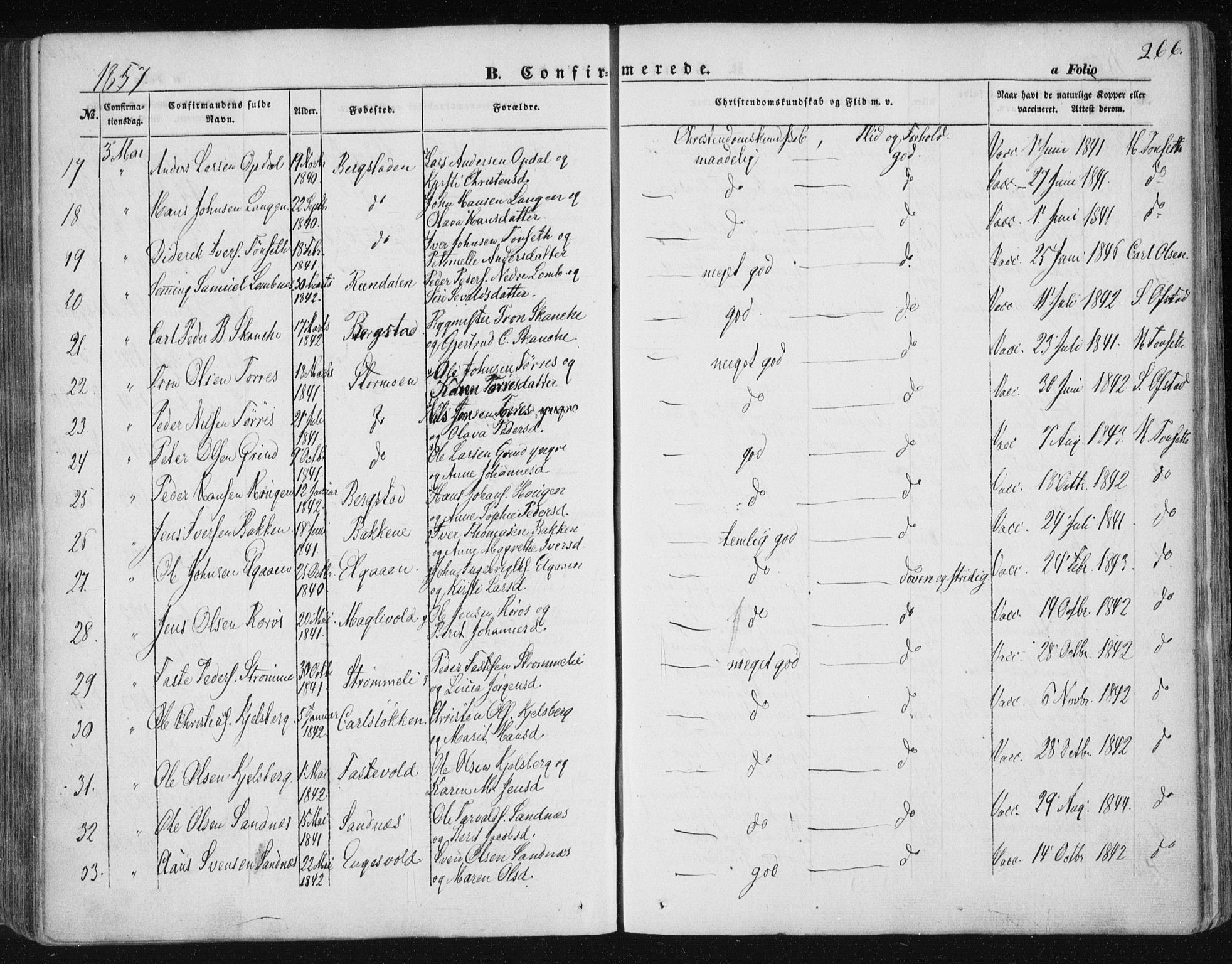 Ministerialprotokoller, klokkerbøker og fødselsregistre - Sør-Trøndelag, AV/SAT-A-1456/681/L0931: Parish register (official) no. 681A09, 1845-1859, p. 266