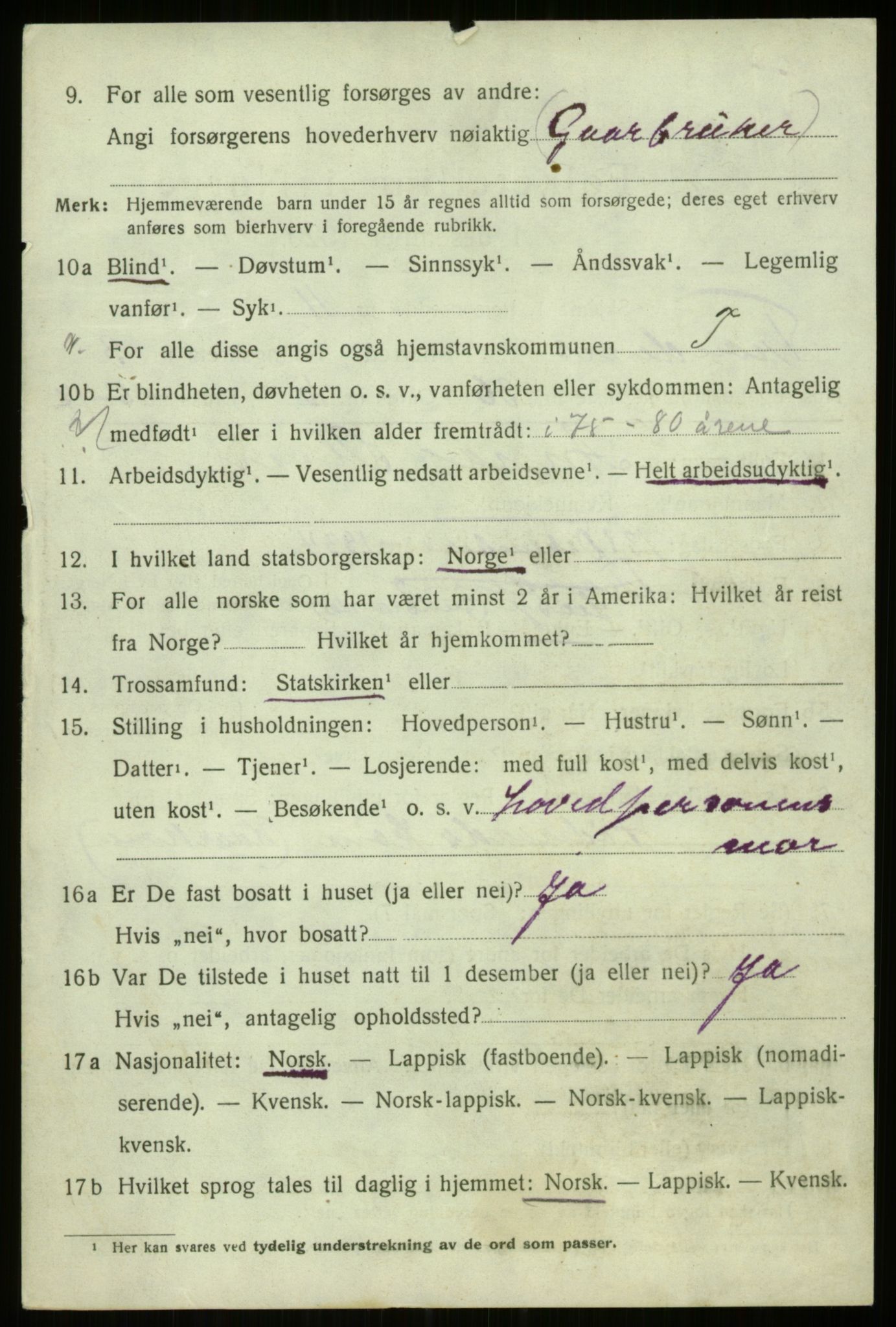 SATØ, 1920 census for Trondenes, 1920, p. 4846