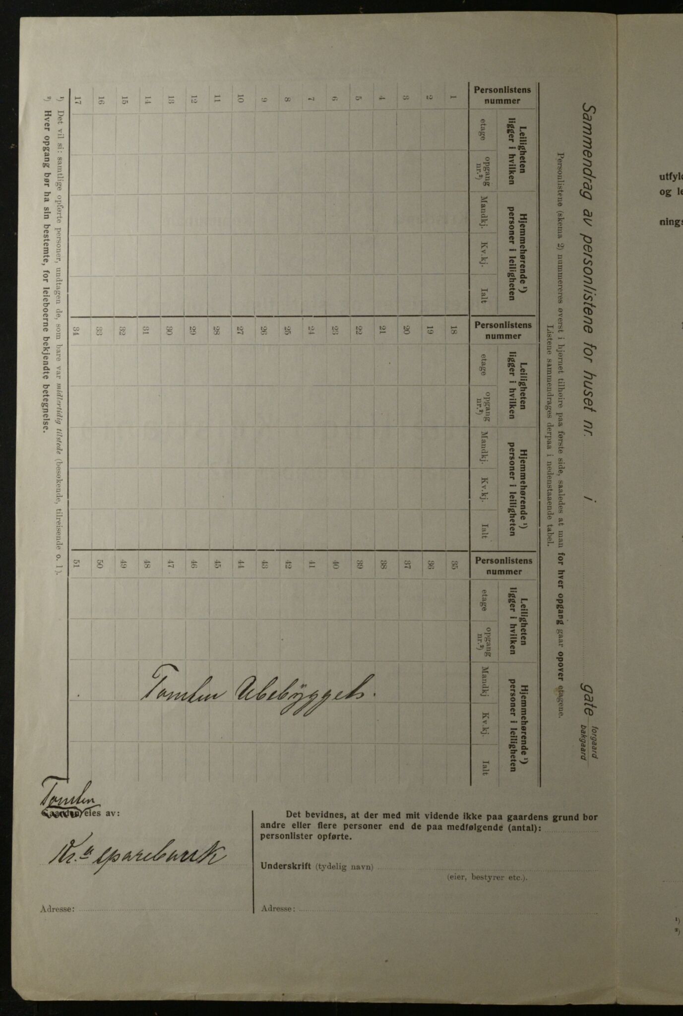 OBA, Municipal Census 1923 for Kristiania, 1923, p. 60830