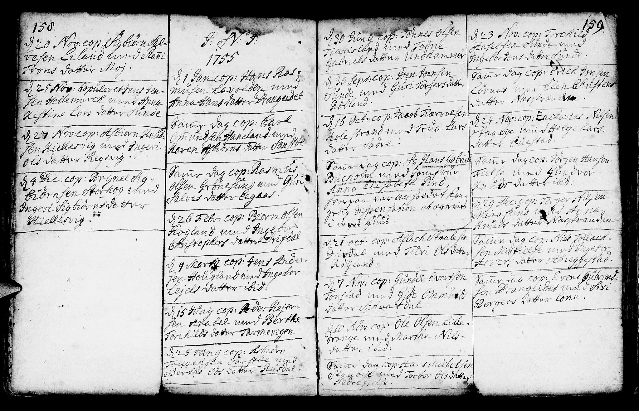 Lund sokneprestkontor, AV/SAST-A-101809/S06/L0002: Parish register (official) no. A 2, 1738-1760, p. 158-159