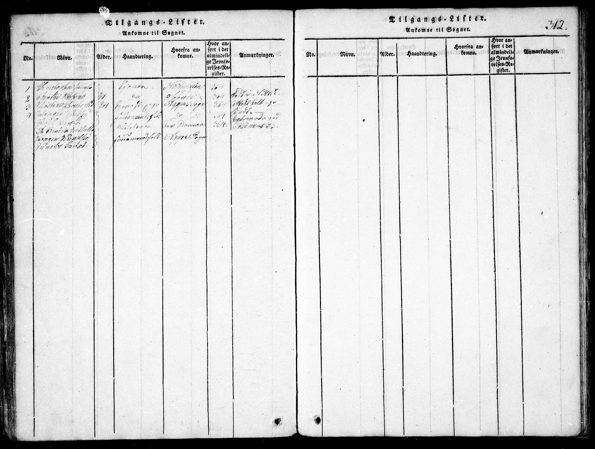 Skedsmo prestekontor Kirkebøker, SAO/A-10033a/F/Fa/L0008: Parish register (official) no. I 8, 1815-1829, p. 312