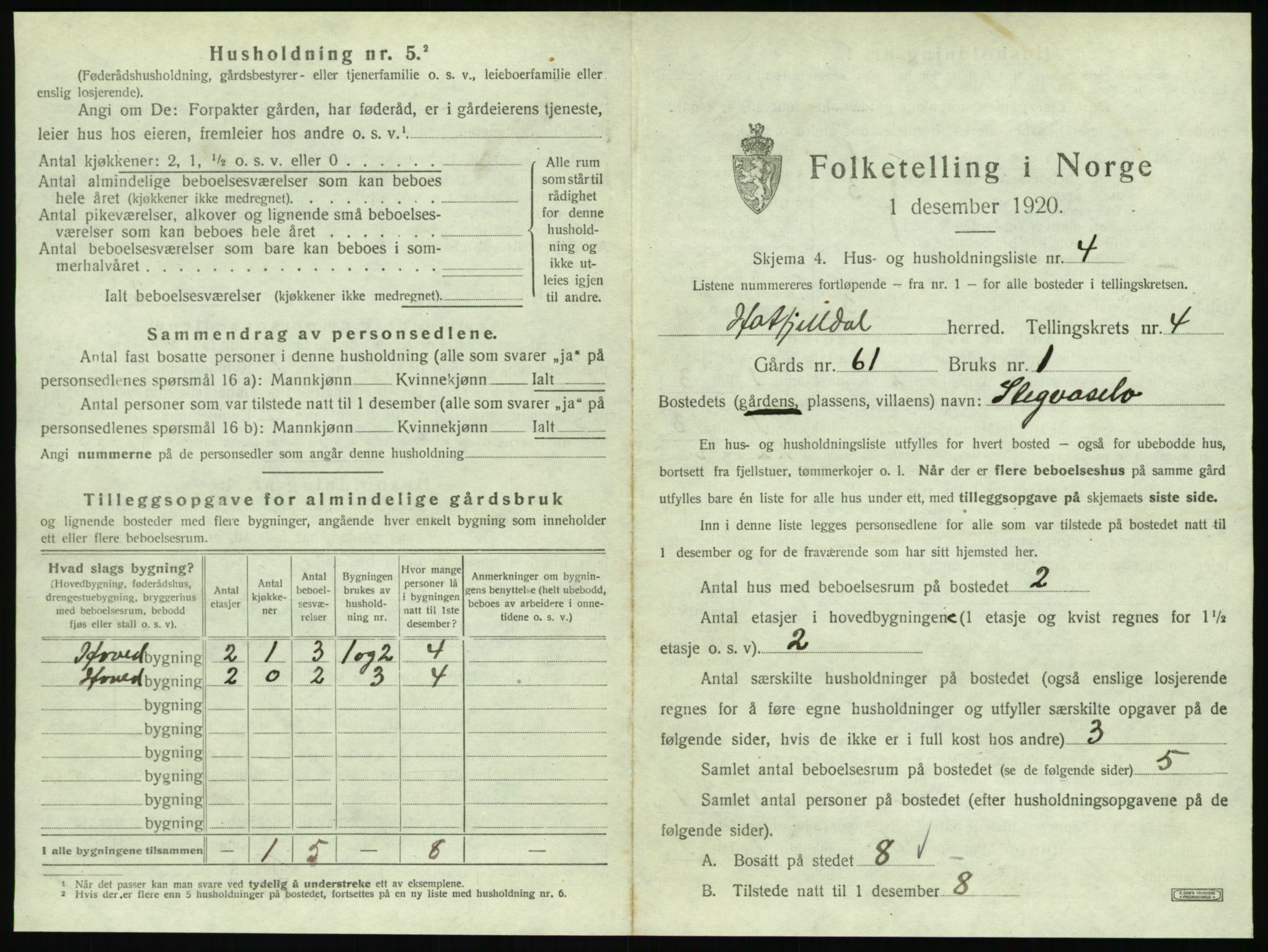 SAT, 1920 census for Hattfjelldal, 1920, p. 132