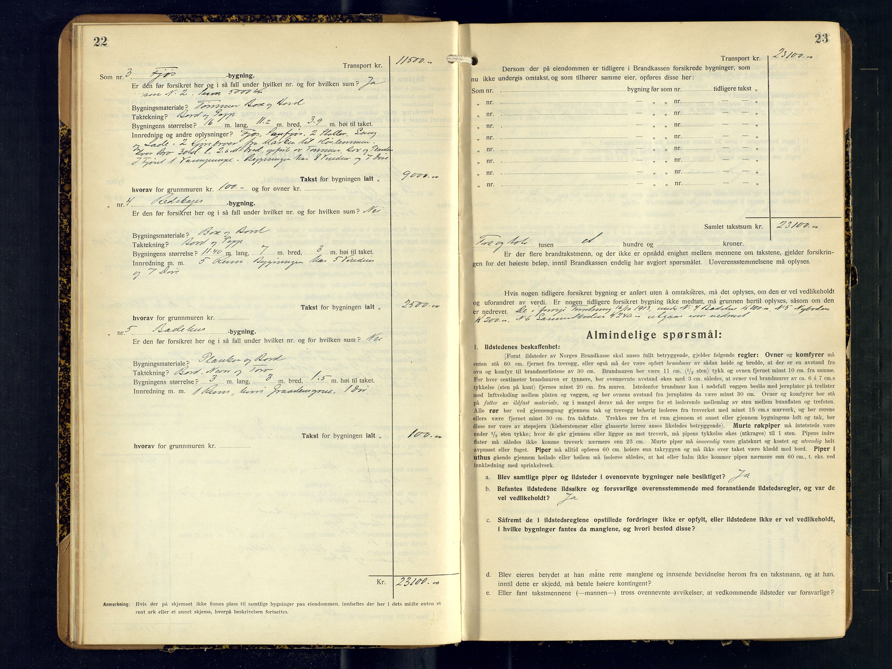 Skjervøy lensmannskontor, AV/SATØ-SATØ-63/F/Fu/Fub/L0260: Branntakstprotokoll (S), 1926-1927, p. 22-23