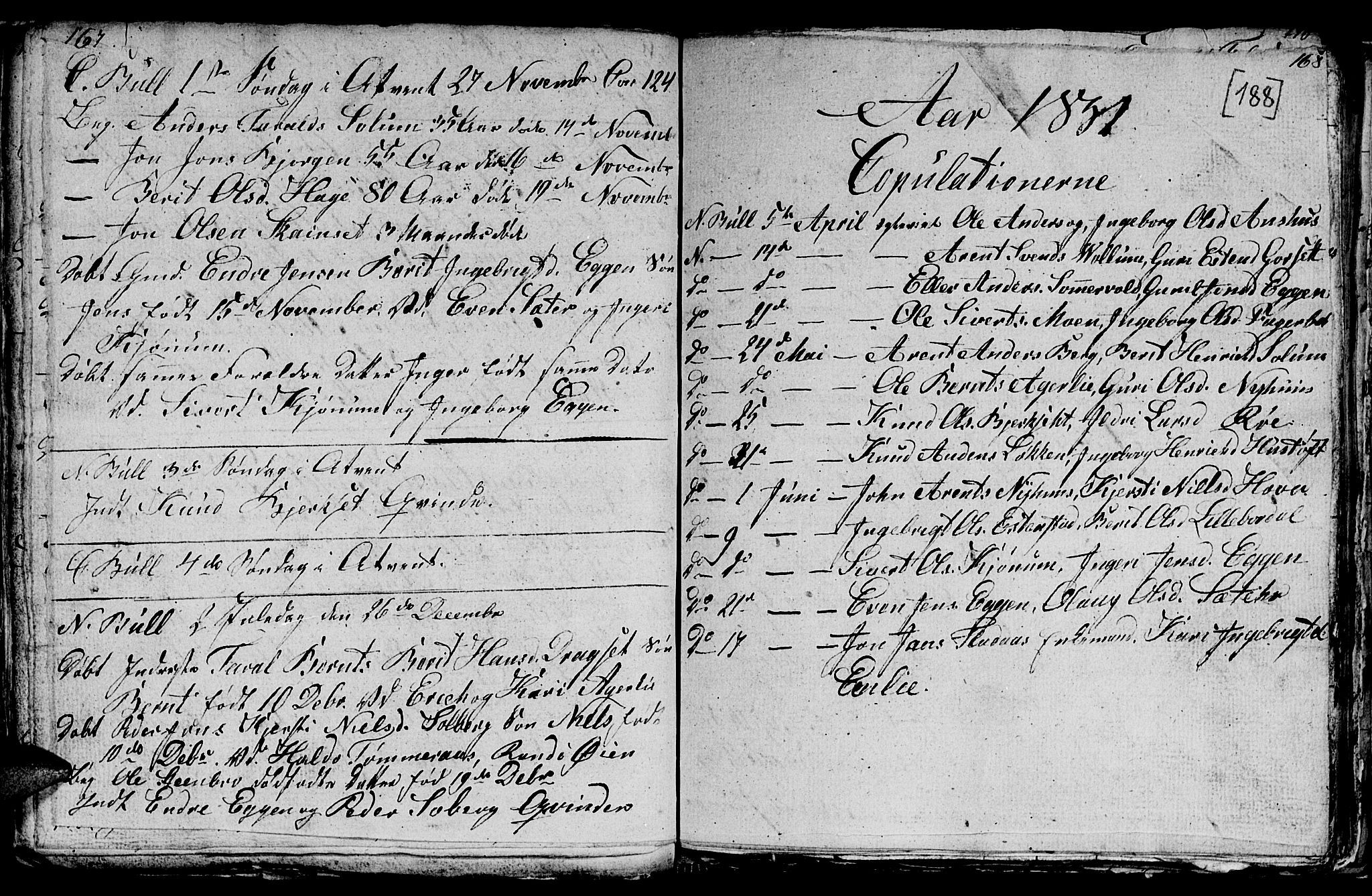 Ministerialprotokoller, klokkerbøker og fødselsregistre - Sør-Trøndelag, SAT/A-1456/689/L1042: Parish register (copy) no. 689C01, 1812-1841, p. 187-188