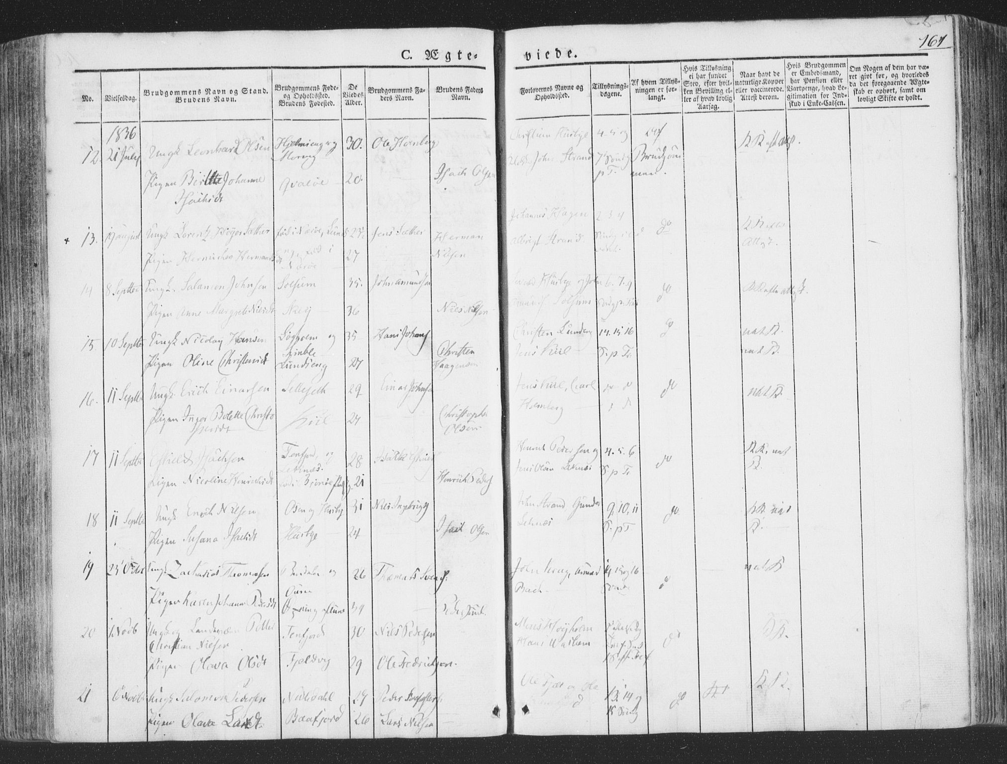 Ministerialprotokoller, klokkerbøker og fødselsregistre - Nord-Trøndelag, SAT/A-1458/780/L0639: Parish register (official) no. 780A04, 1830-1844, p. 161