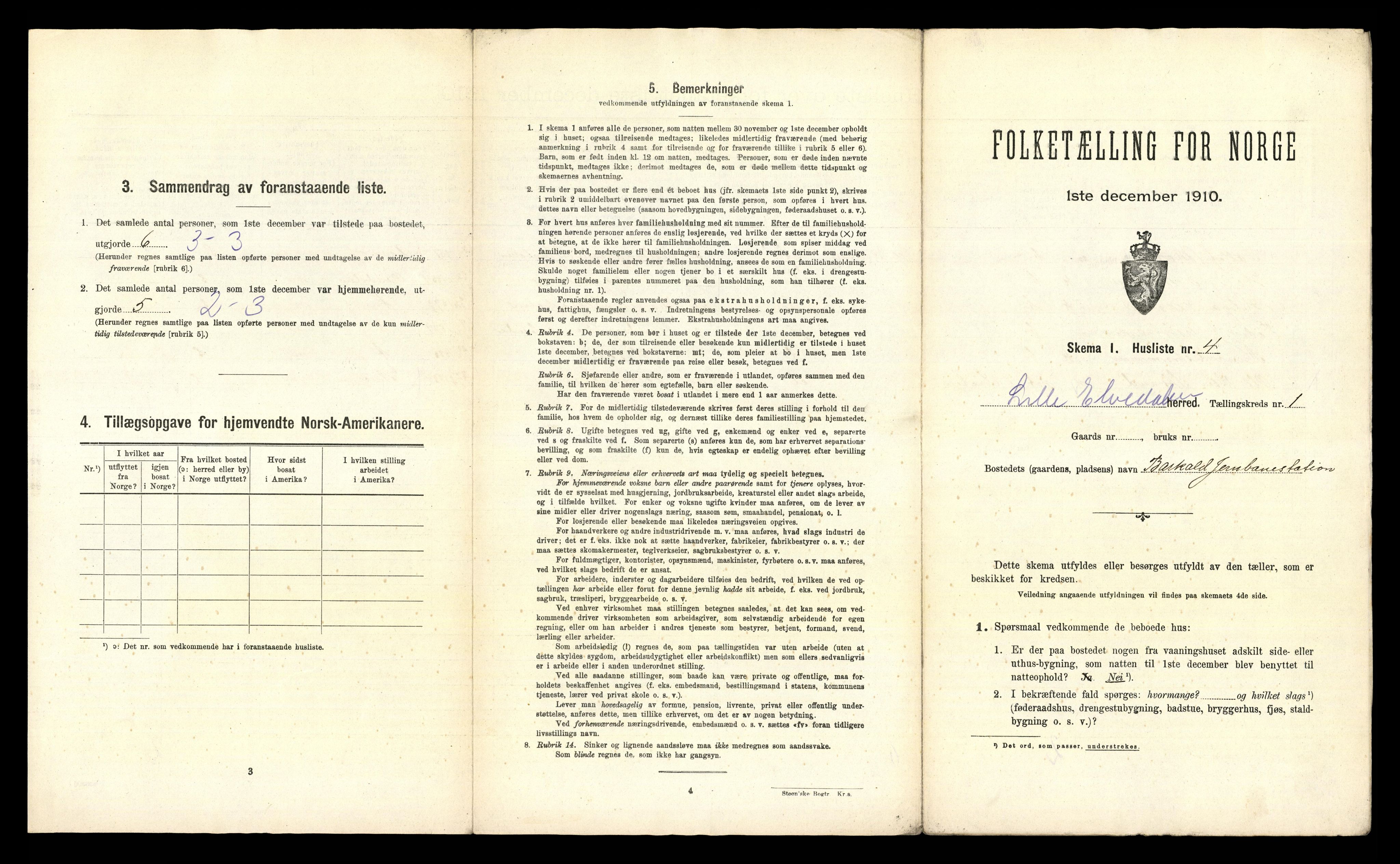 RA, 1910 census for Lille Elvedalen, 1910, p. 65