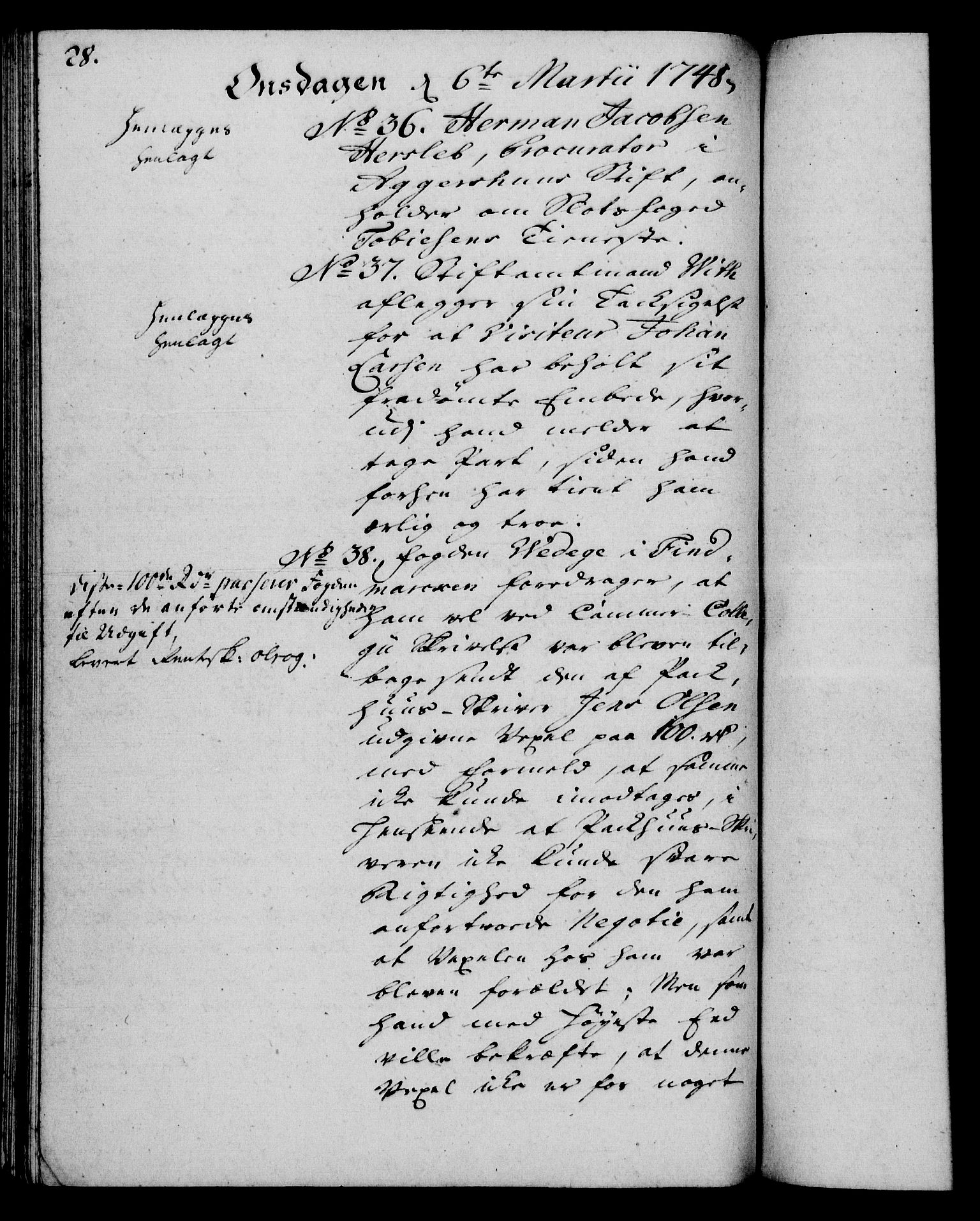 Rentekammeret, Kammerkanselliet, RA/EA-3111/G/Gh/Gha/L0029: Norsk ekstraktmemorialprotokoll (merket RK 53.74), 1748-1749, p. 28