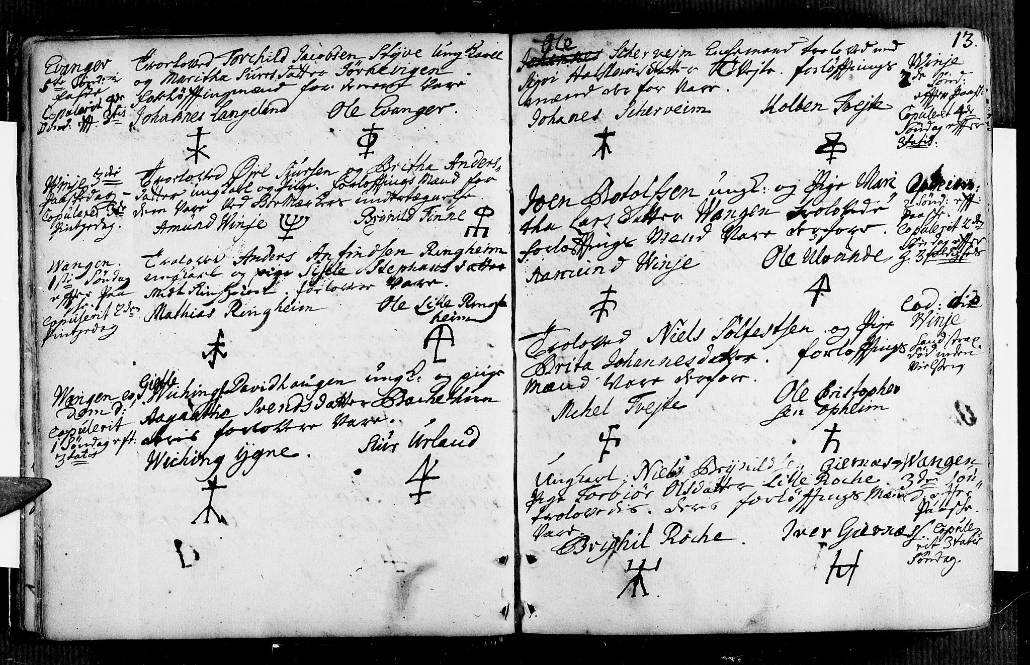 Voss sokneprestembete, AV/SAB-A-79001/H/Haa: Parish register (official) no. A 7, 1731-1773, p. 13