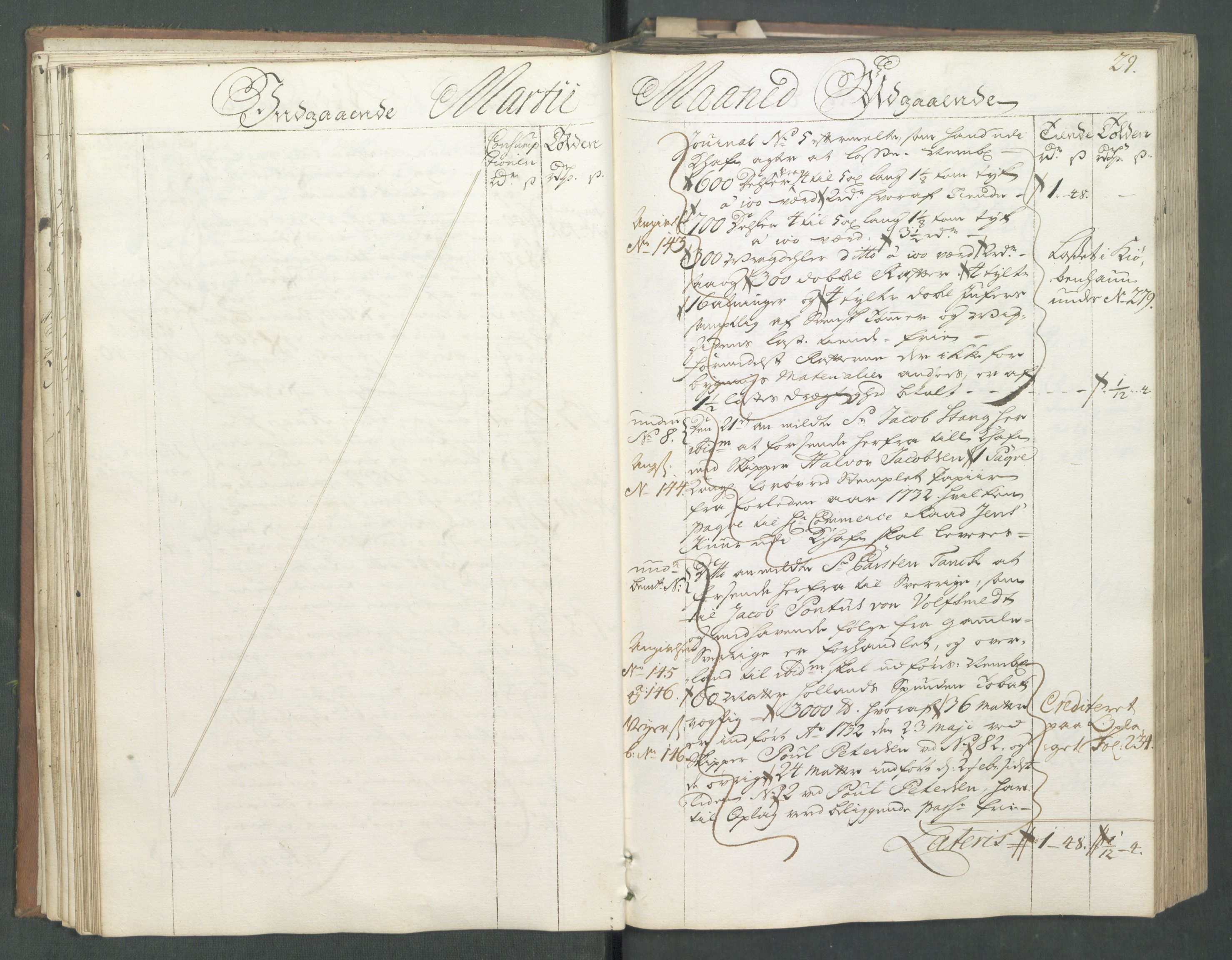 Generaltollkammeret, tollregnskaper, AV/RA-EA-5490/R01/L0008/0001: Tollregnskaper Fredrikshald / Hovedtollbok, 1733, p. 28b-29a