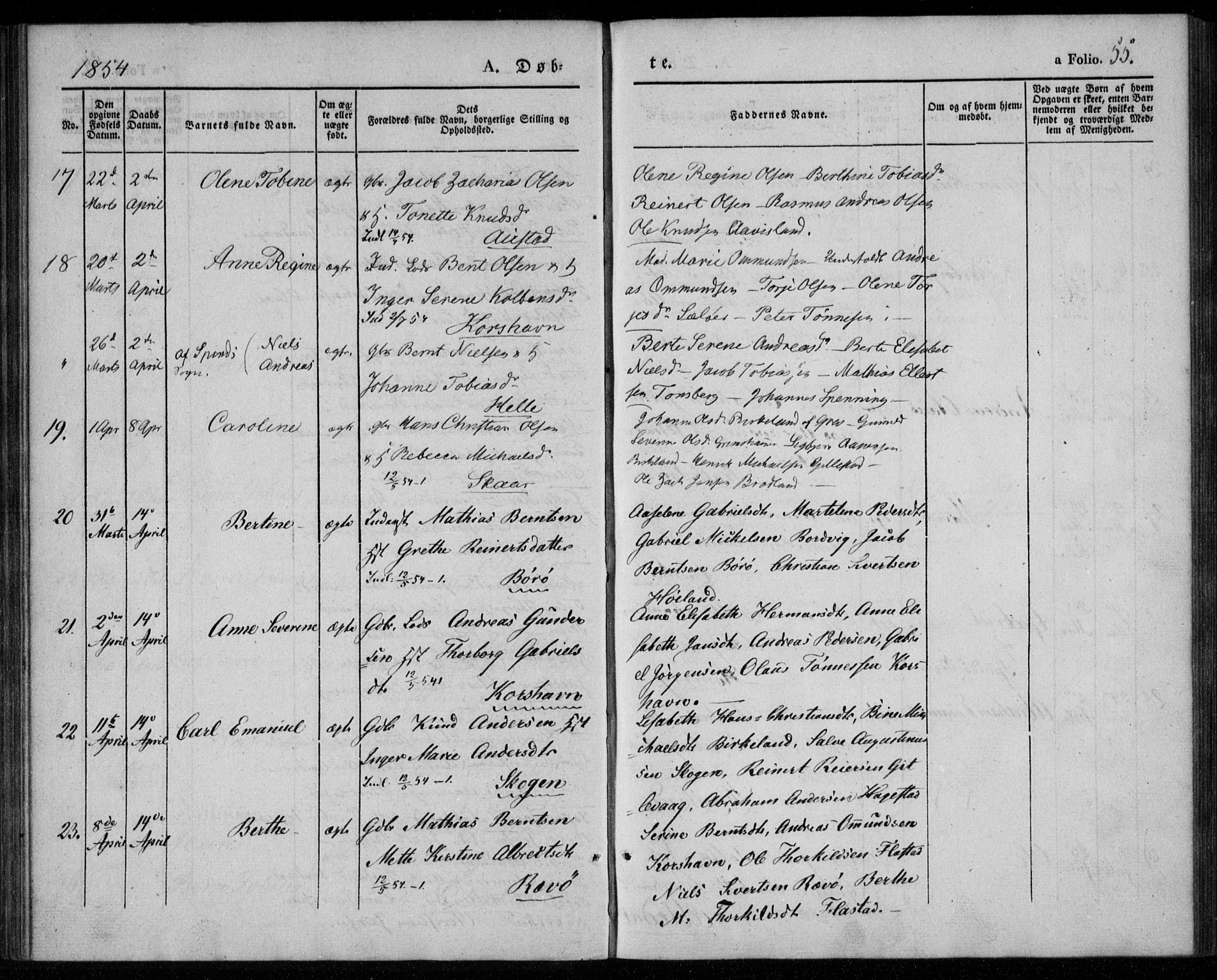 Lyngdal sokneprestkontor, AV/SAK-1111-0029/F/Fa/Faa/L0001: Parish register (official) no. A 1, 1837-1857, p. 55