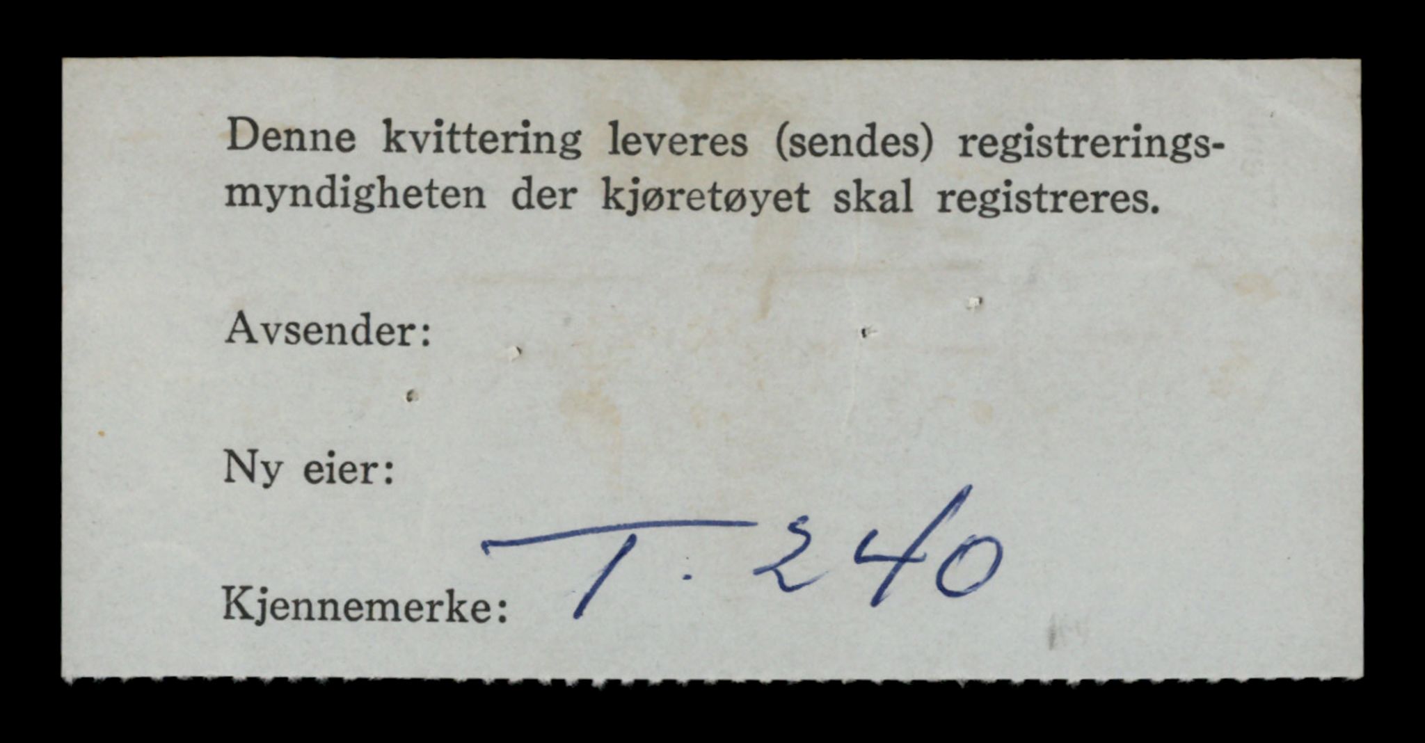 Møre og Romsdal vegkontor - Ålesund trafikkstasjon, SAT/A-4099/F/Fe/L0003: Registreringskort for kjøretøy T 232 - T 340, 1927-1998, p. 208