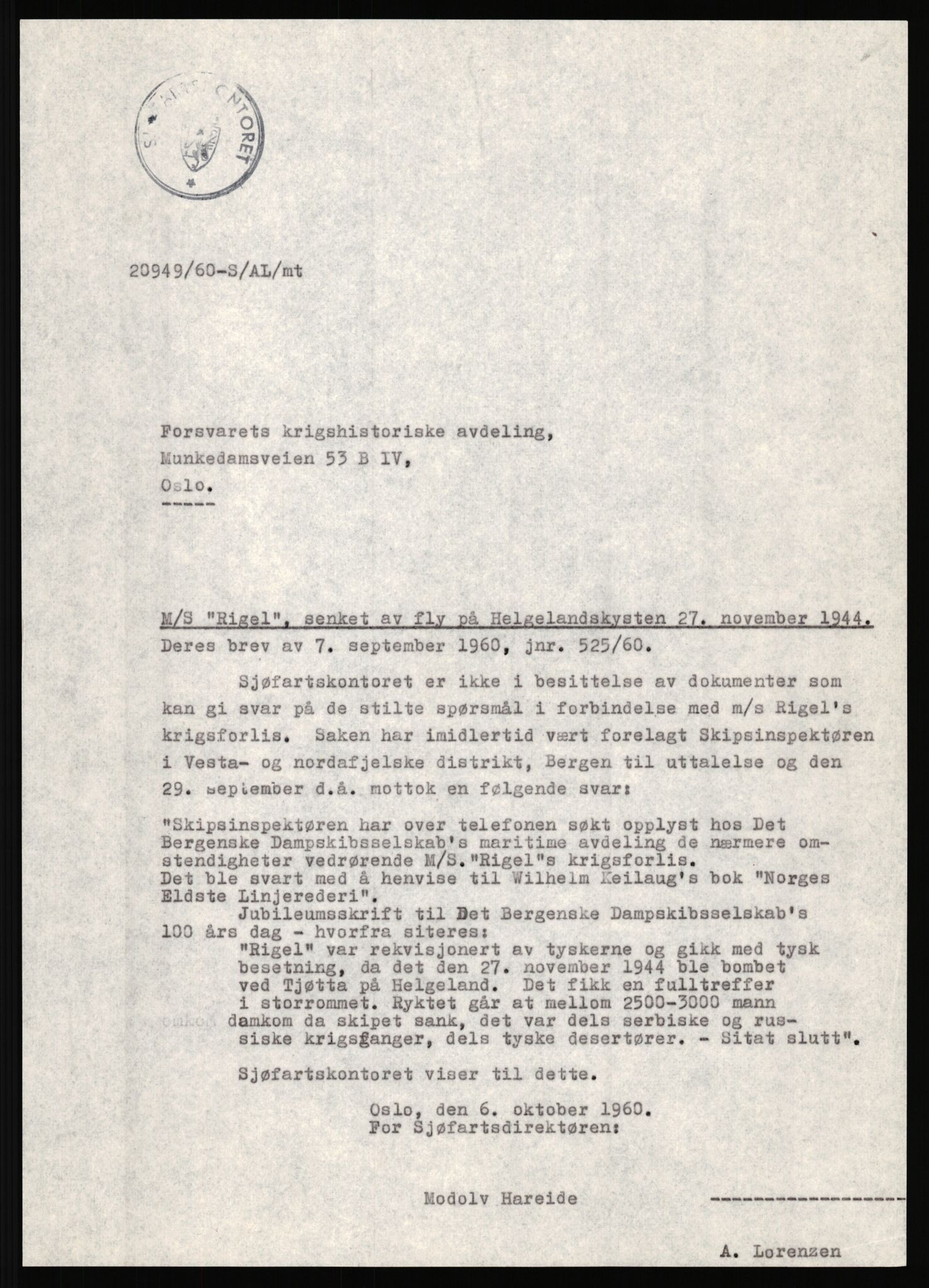 Sjøfartsdirektoratet med forløpere, skipsmapper slettede skip, AV/RA-S-4998/F/Fb/L0072: --, 1949, p. 10