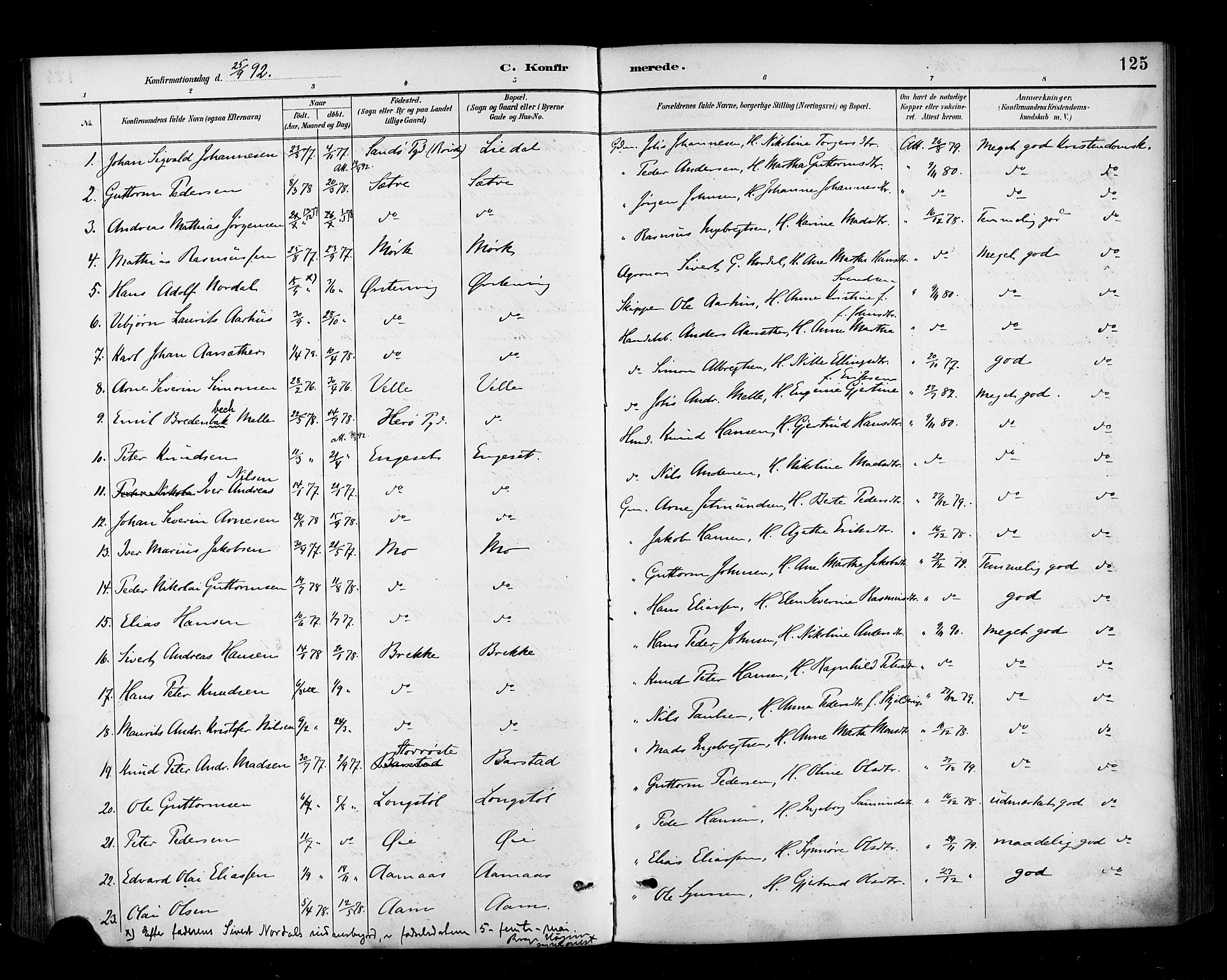 Ministerialprotokoller, klokkerbøker og fødselsregistre - Møre og Romsdal, AV/SAT-A-1454/513/L0177: Parish register (official) no. 513A04, 1890-1906, p. 125