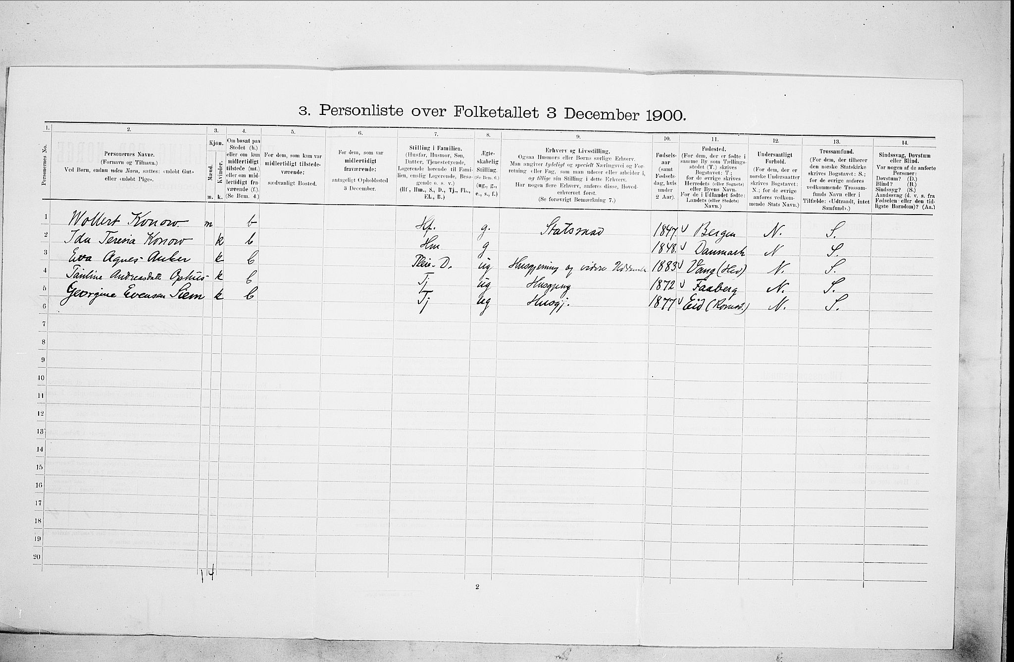 SAO, 1900 census for Kristiania, 1900, p. 38933