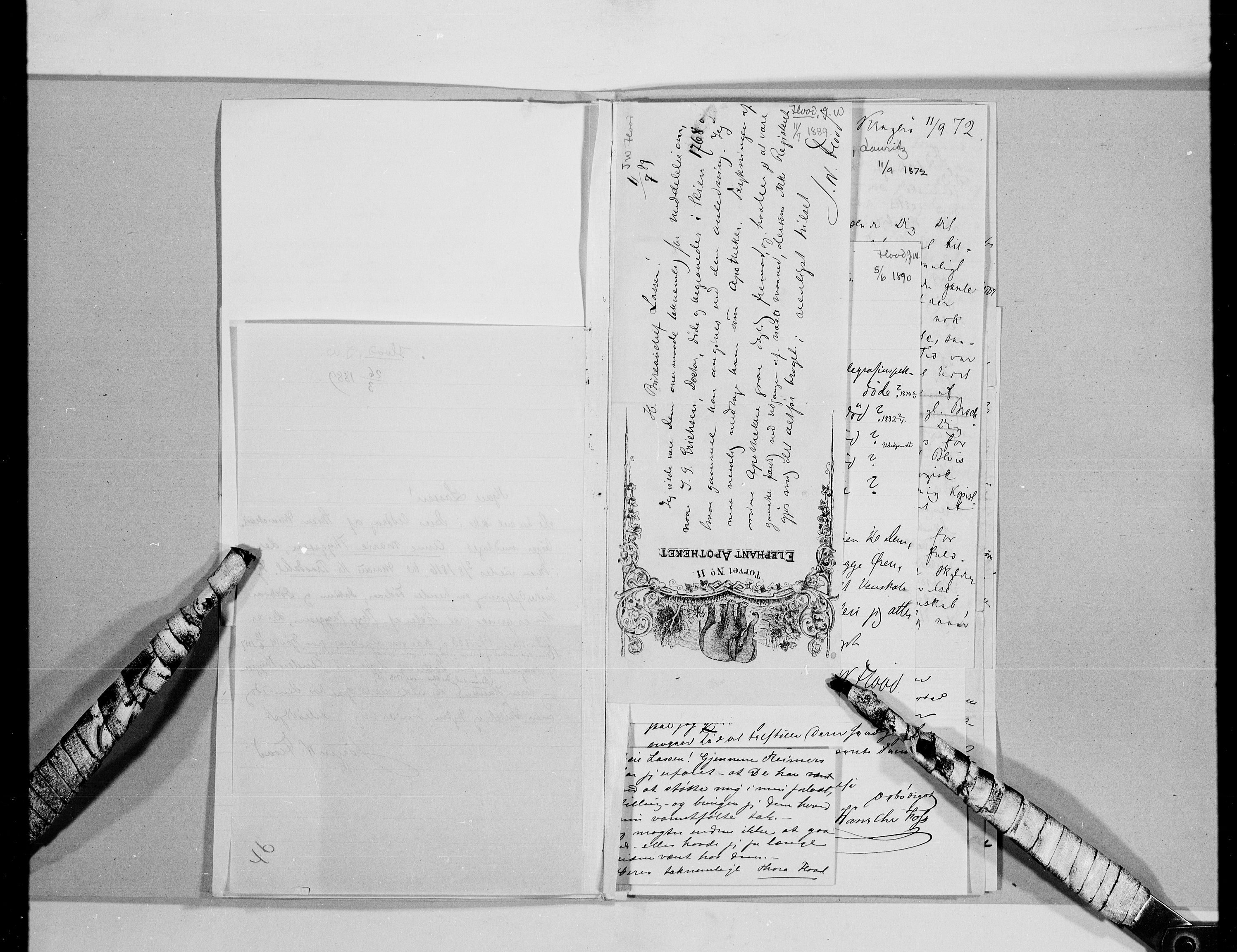 Lassens samlinger, AV/RA-PA-0051/G/L0097: Alfabetisk ordnede brev til Wilhelm Lassen: Fabritius - Grønvold, 1815-1907, p. 60