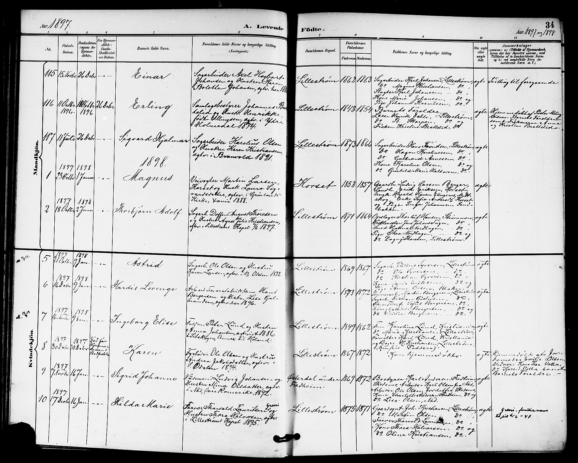 Skedsmo prestekontor Kirkebøker, AV/SAO-A-10033a/G/Ga/L0005a: Parish register (copy) no. I 5A, 1896-1901, p. 34