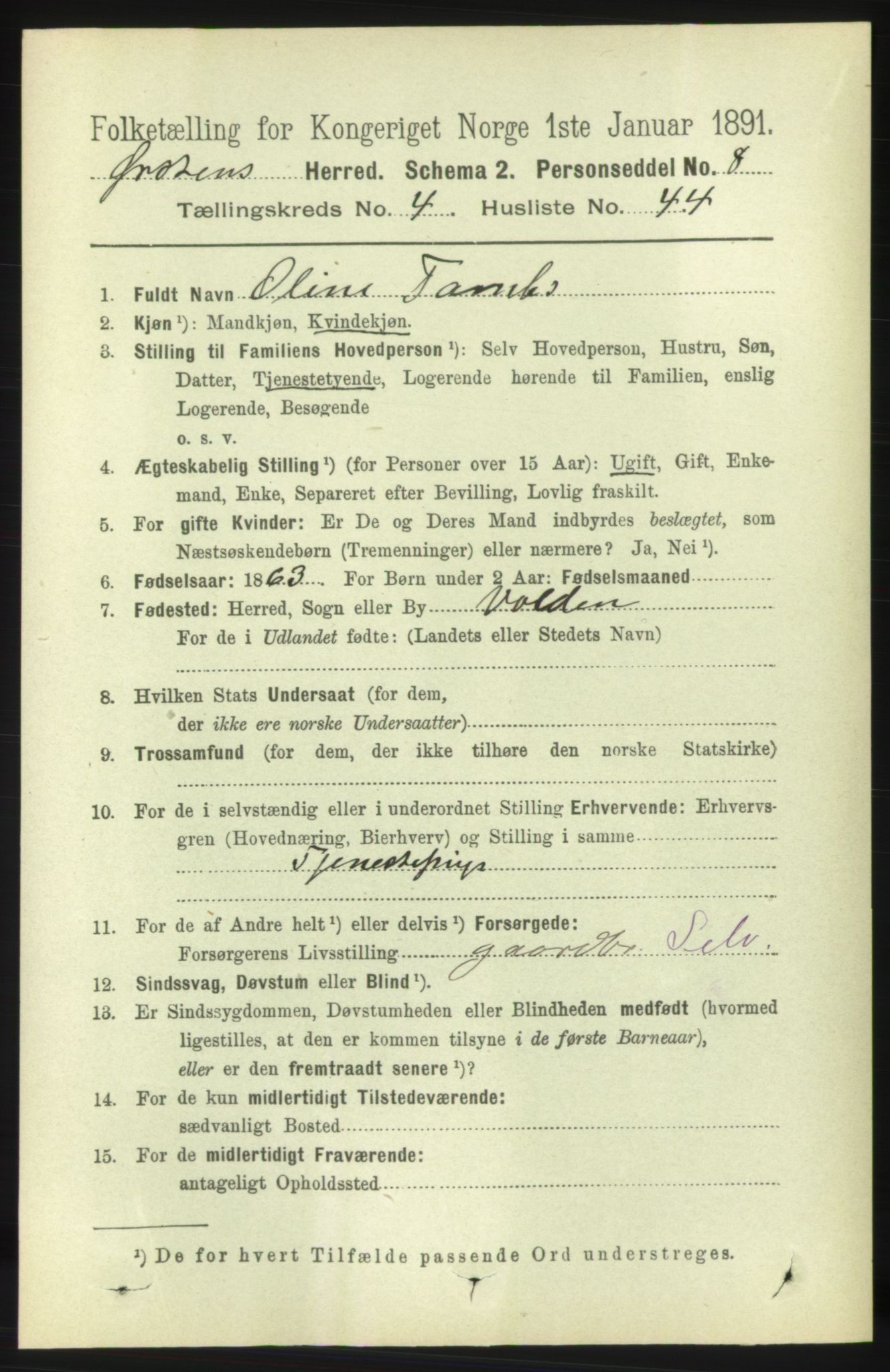 RA, 1891 census for 1520 Ørsta, 1891, p. 1955
