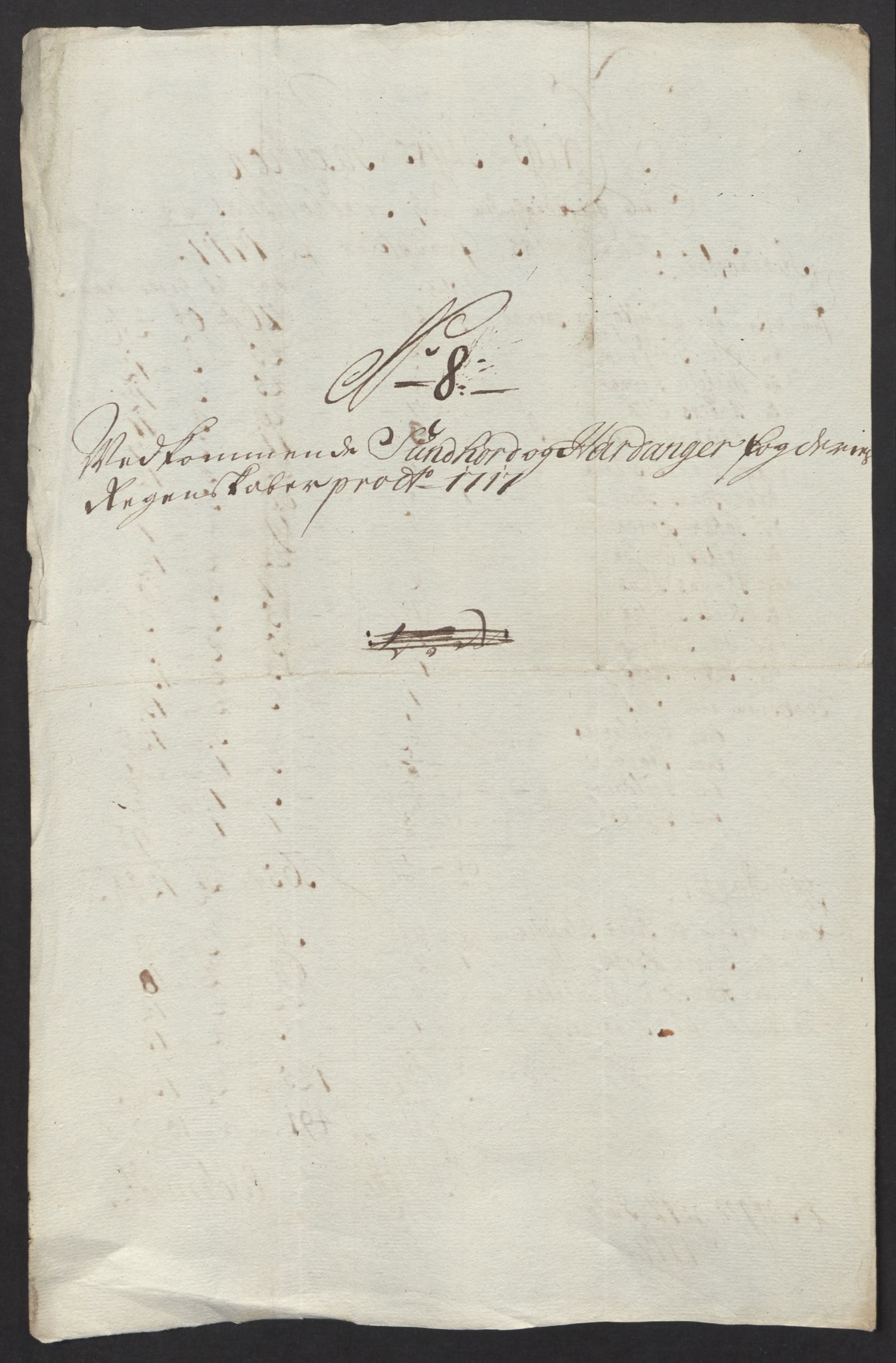 Rentekammeret inntil 1814, Reviderte regnskaper, Fogderegnskap, RA/EA-4092/R48/L2994: Fogderegnskap Sunnhordland og Hardanger, 1717, p. 87