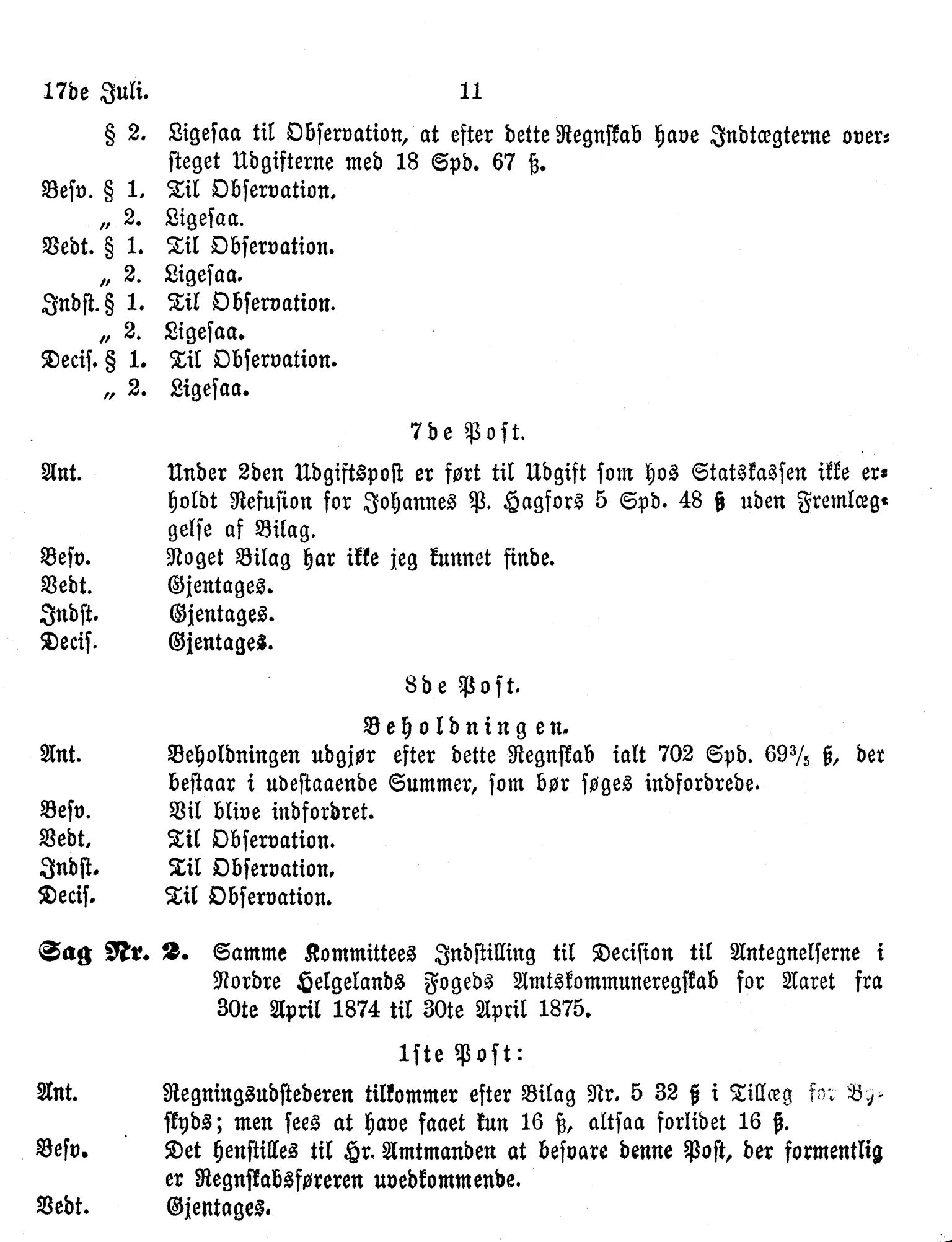 Nordland Fylkeskommune. Fylkestinget, AIN/NFK-17/176/A/Ac/L0010: Fylkestingsforhandlinger 1874-1880, 1874-1880