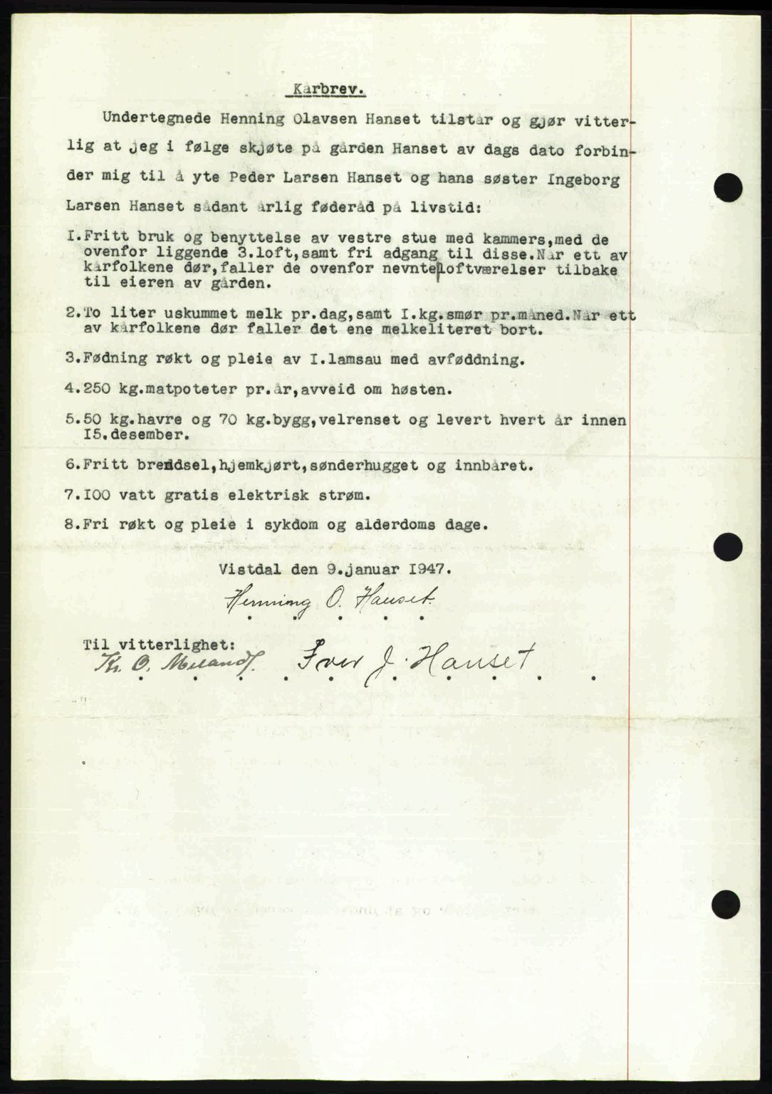 Romsdal sorenskriveri, SAT/A-4149/1/2/2C: Mortgage book no. A22, 1947-1947, Diary no: : 184/1947