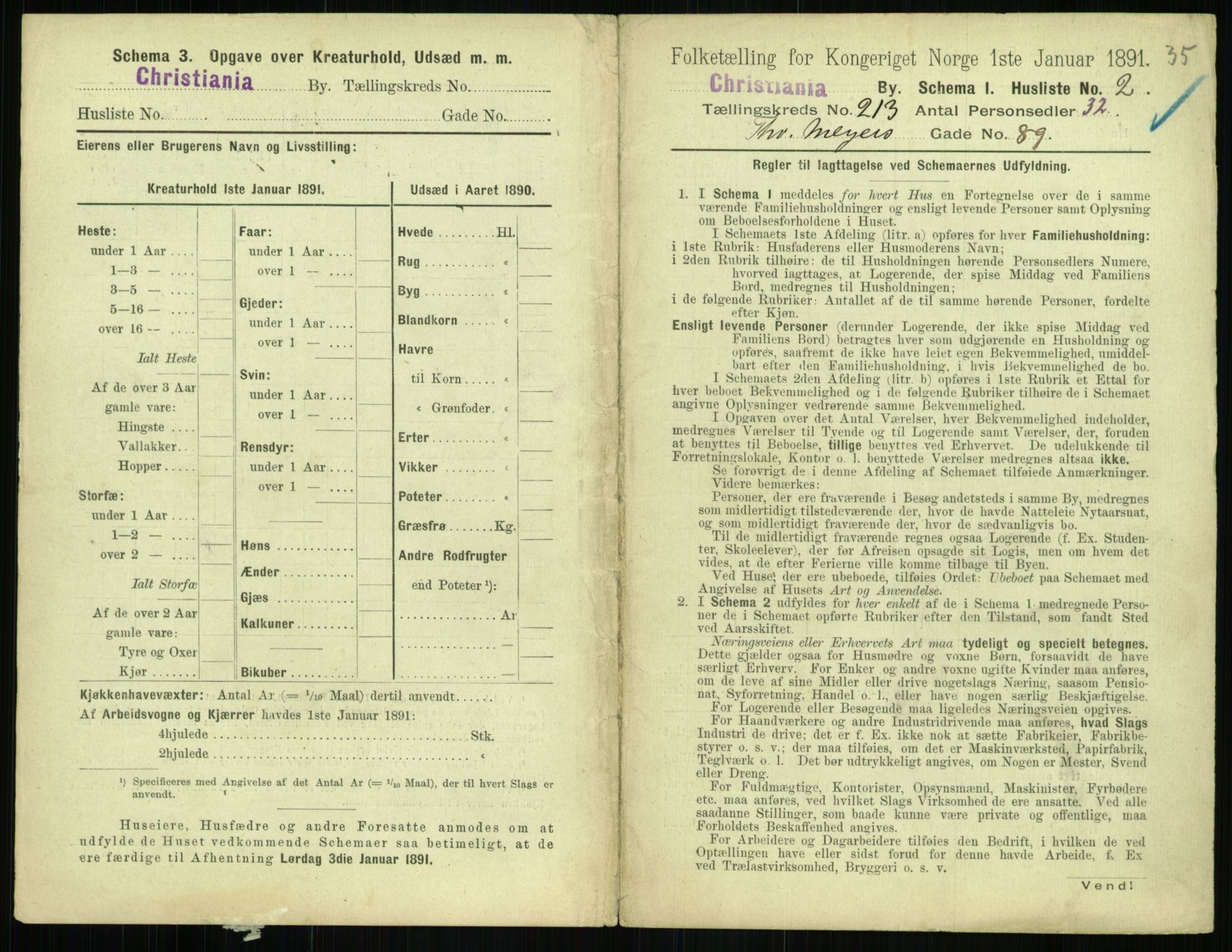 RA, 1891 census for 0301 Kristiania, 1891, p. 126955