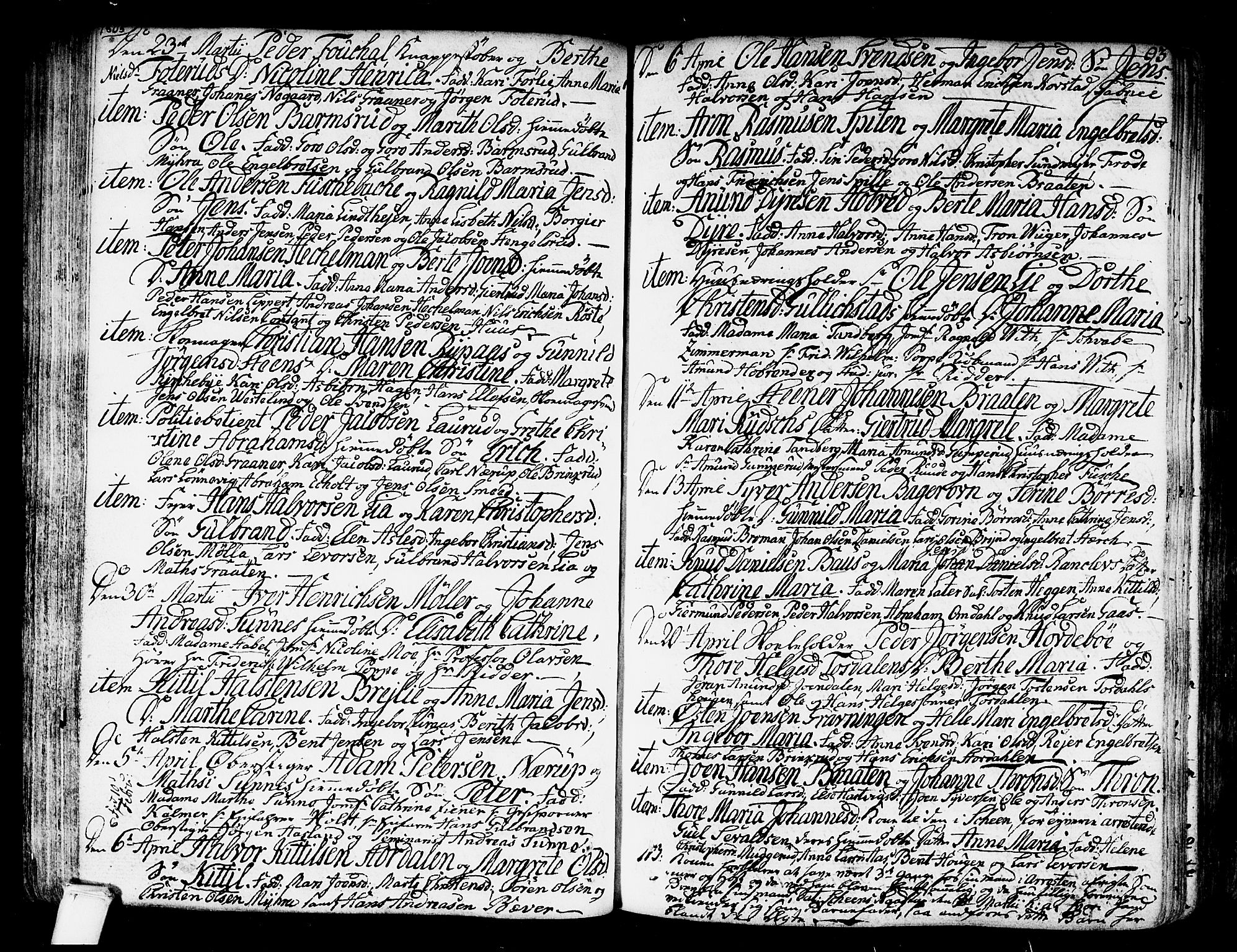 Kongsberg kirkebøker, SAKO/A-22/F/Fa/L0007: Parish register (official) no. I 7, 1795-1816, p. 93