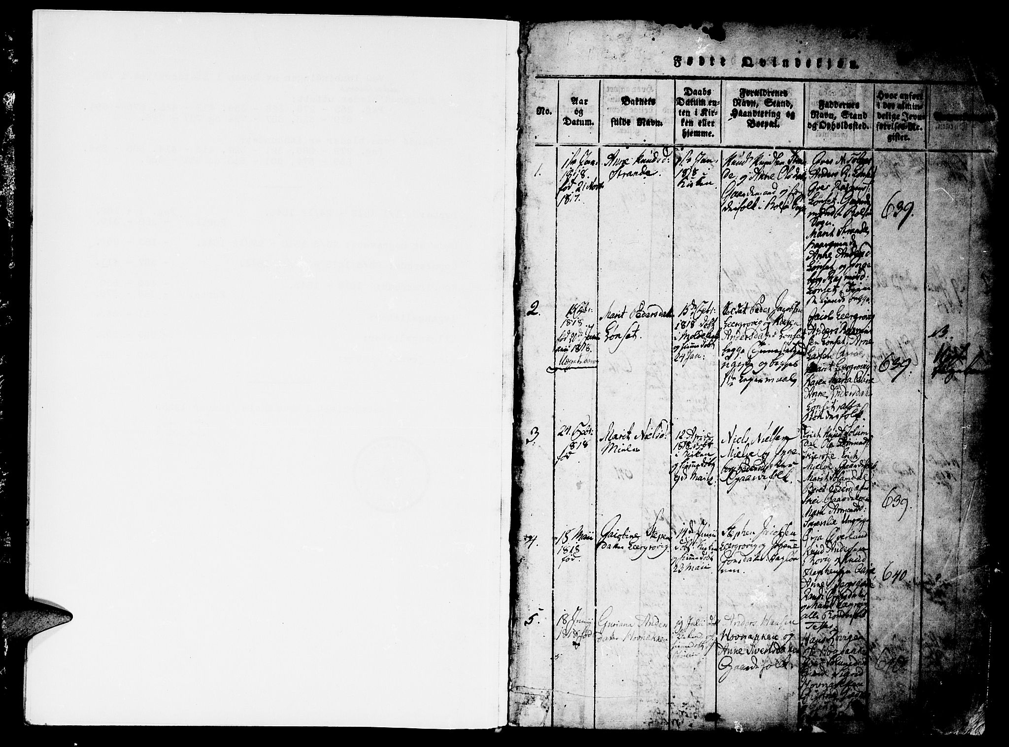Ministerialprotokoller, klokkerbøker og fødselsregistre - Møre og Romsdal, SAT/A-1454/555/L0652: Parish register (official) no. 555A03, 1817-1843, p. 0-1