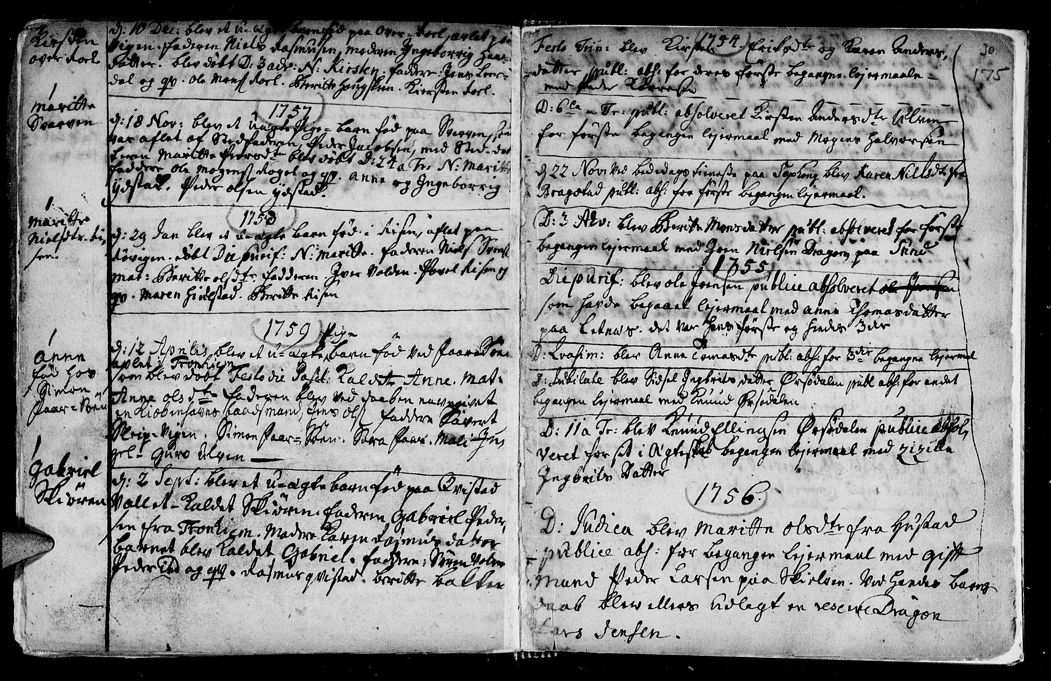 Ministerialprotokoller, klokkerbøker og fødselsregistre - Nord-Trøndelag, SAT/A-1458/730/L0272: Parish register (official) no. 730A01, 1733-1764, p. 175