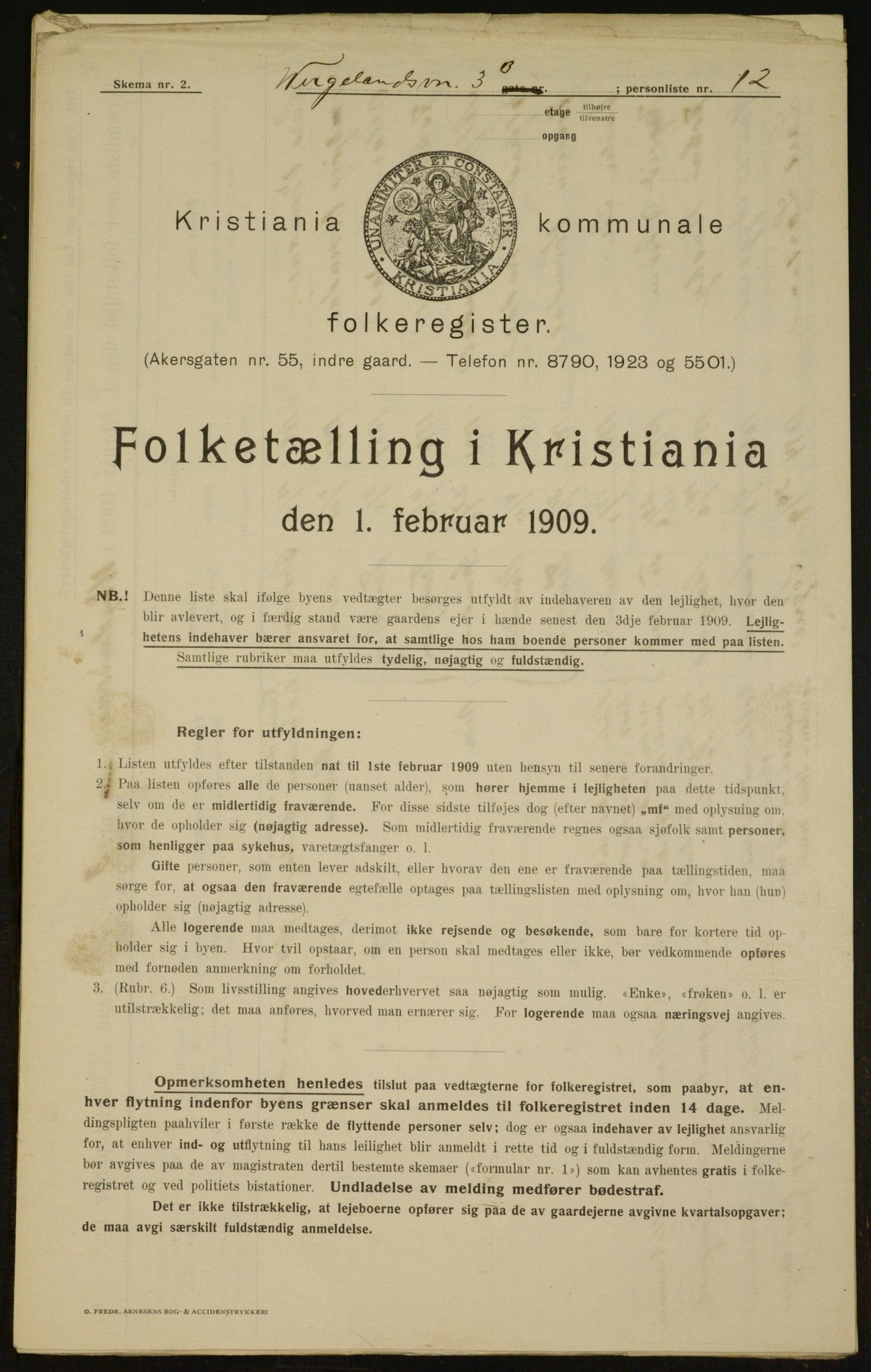 OBA, Municipal Census 1909 for Kristiania, 1909, p. 115973