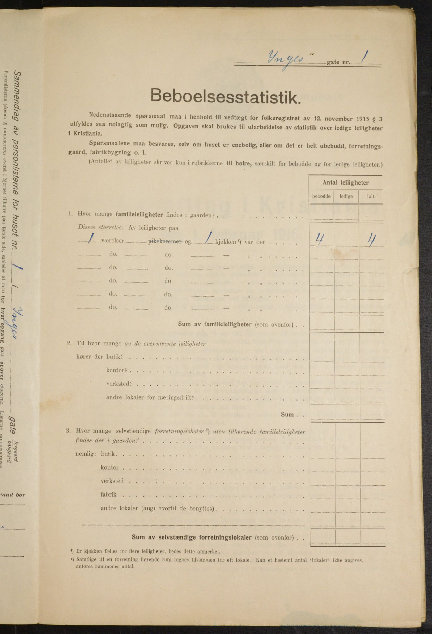 OBA, Municipal Census 1916 for Kristiania, 1916, p. 44852