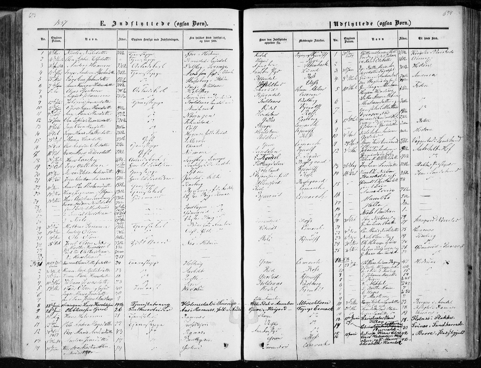 Andebu kirkebøker, AV/SAKO-A-336/F/Fa/L0005: Parish register (official) no. I 5, 1857-1870, p. 693-694