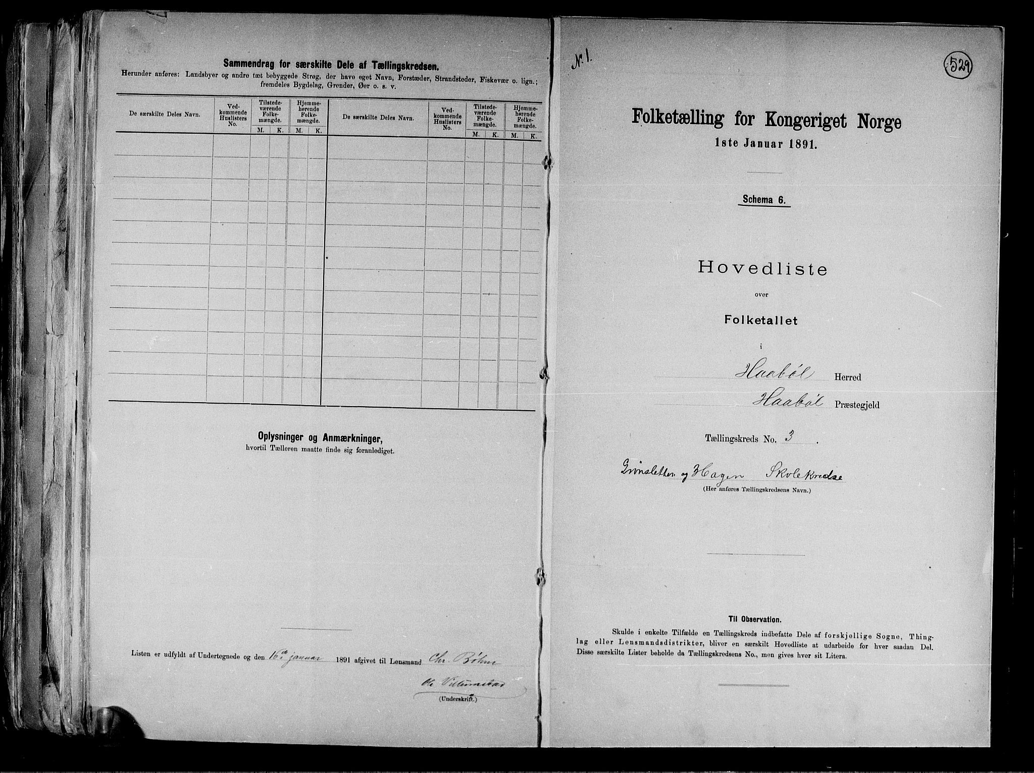 RA, 1891 census for 0138 Hobøl, 1891, p. 10