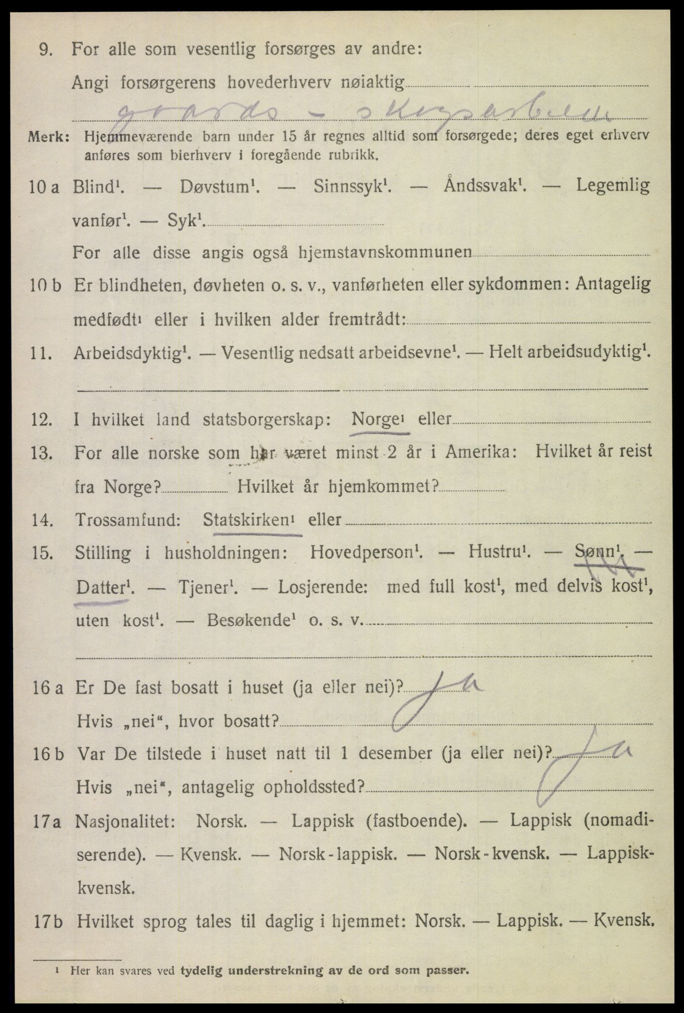 SAT, 1920 census for Bindal, 1920, p. 3300