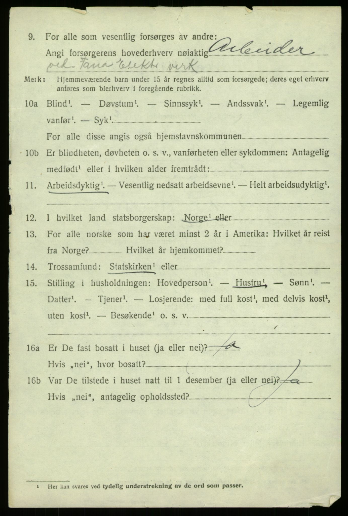 SAB, 1920 census for Fana, 1920, p. 12562