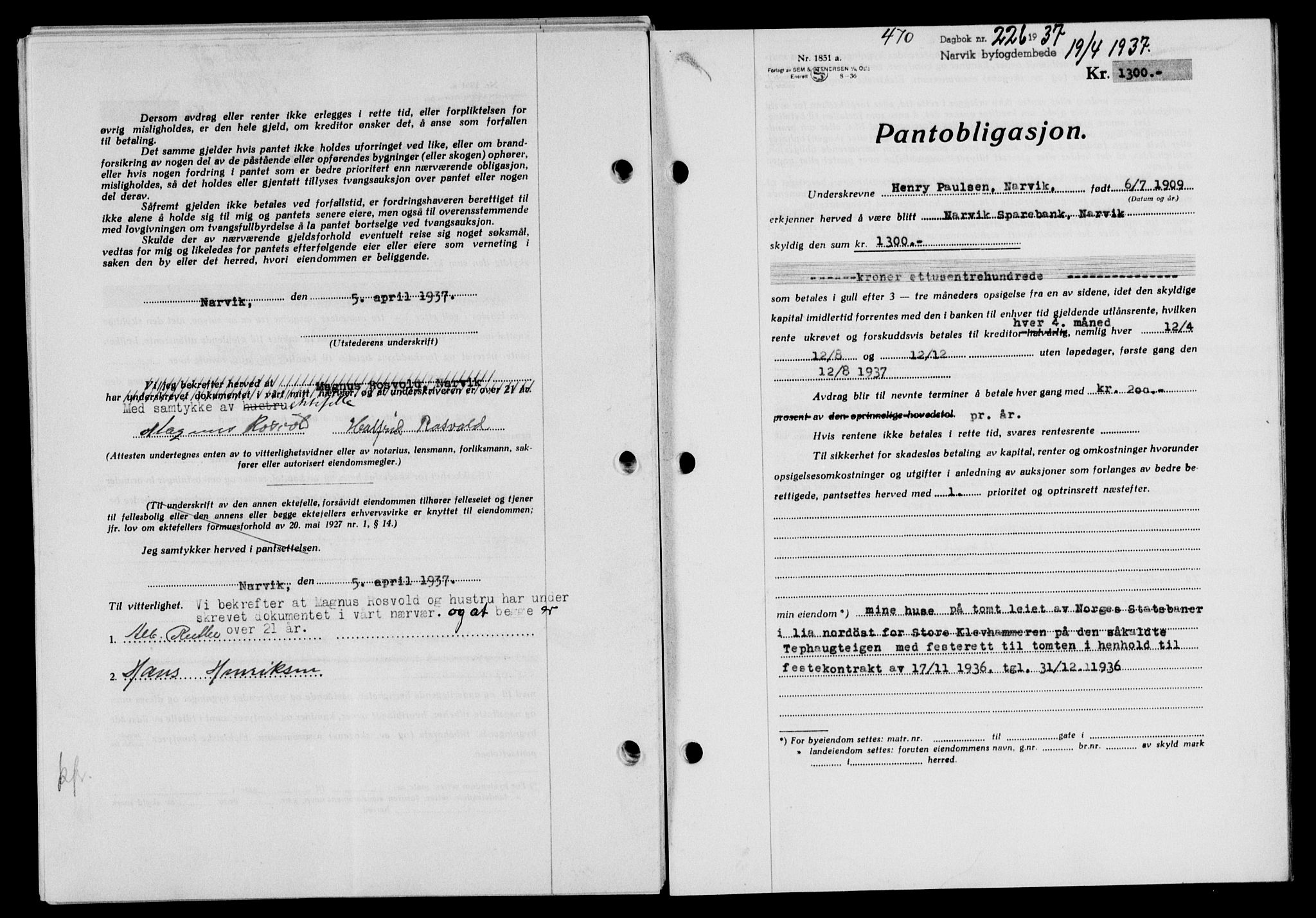 Narvik sorenskriveri, SAT/A-0002/1/2/2C/2Ca/L0011: Mortgage book no. 14, 1935-1937, Deed date: 19.04.1937