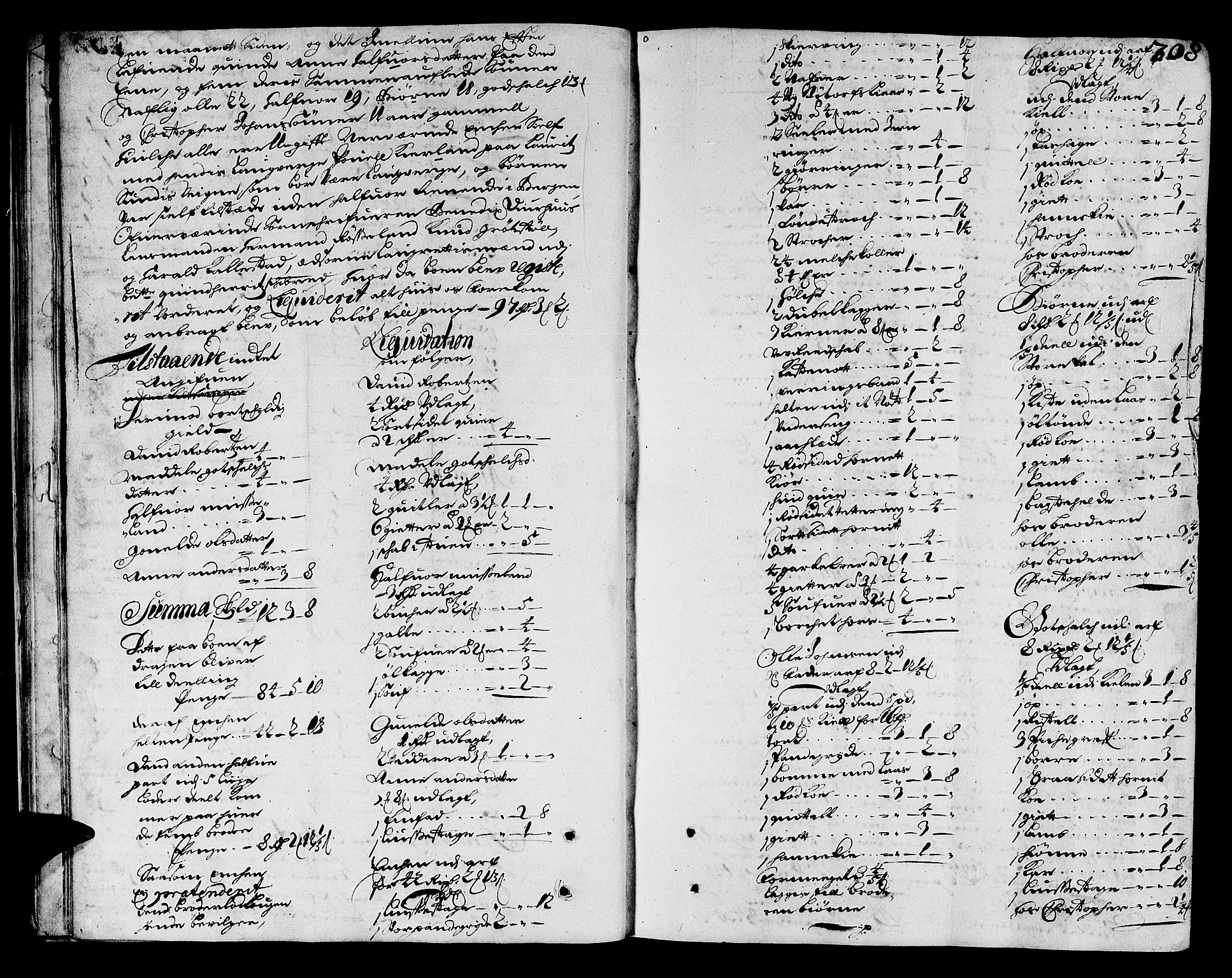 Sunnhordland sorenskrivar, AV/SAB-A-2401/1/H/Ha/Haa/L0002: Skifteprotokollar. Register på kort. Fol 290- ut, 1695-1699, p. 307b-308a