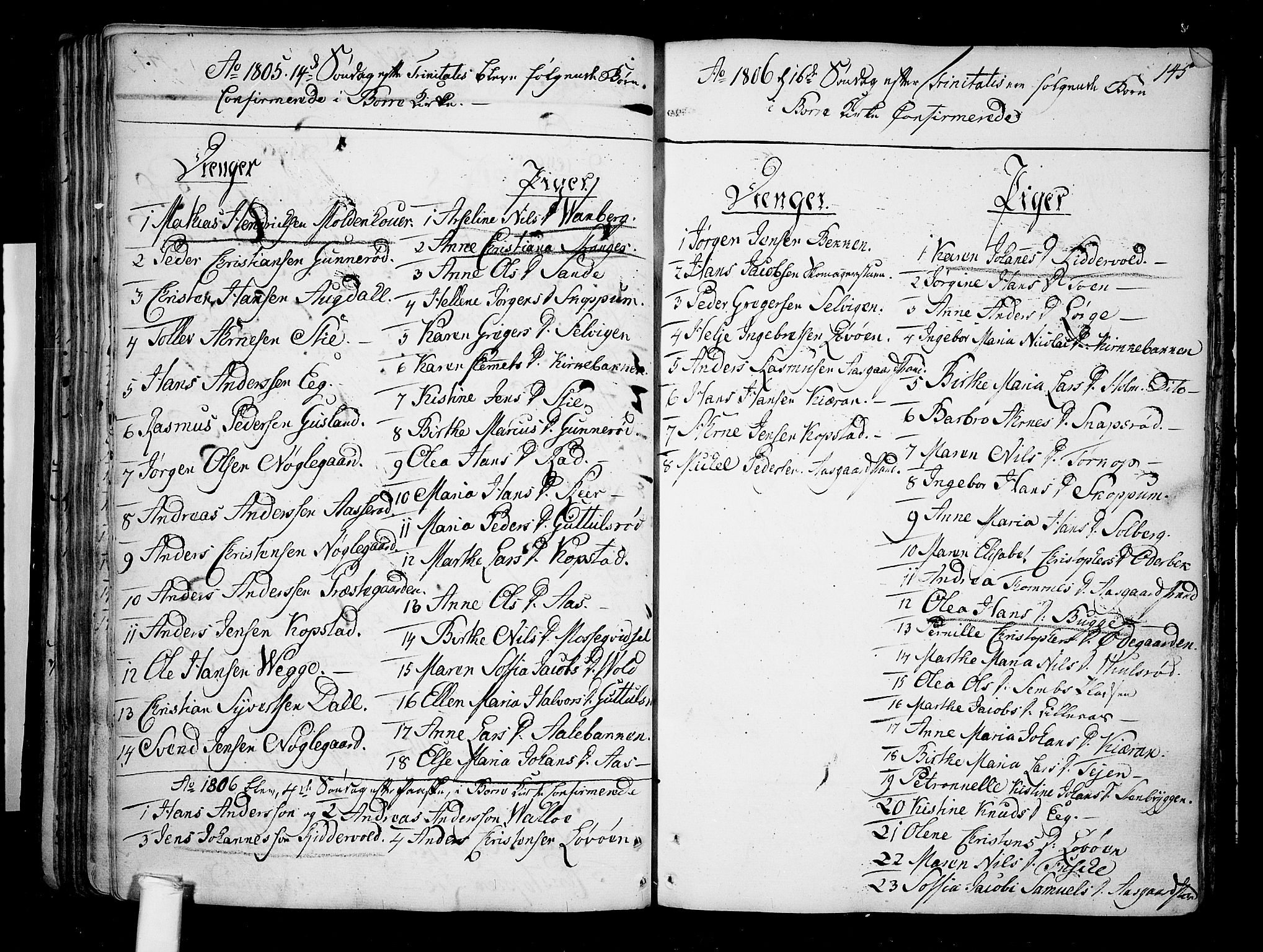 Borre kirkebøker, SAKO/A-338/F/Fa/L0002: Parish register (official) no. I 2, 1752-1806, p. 145