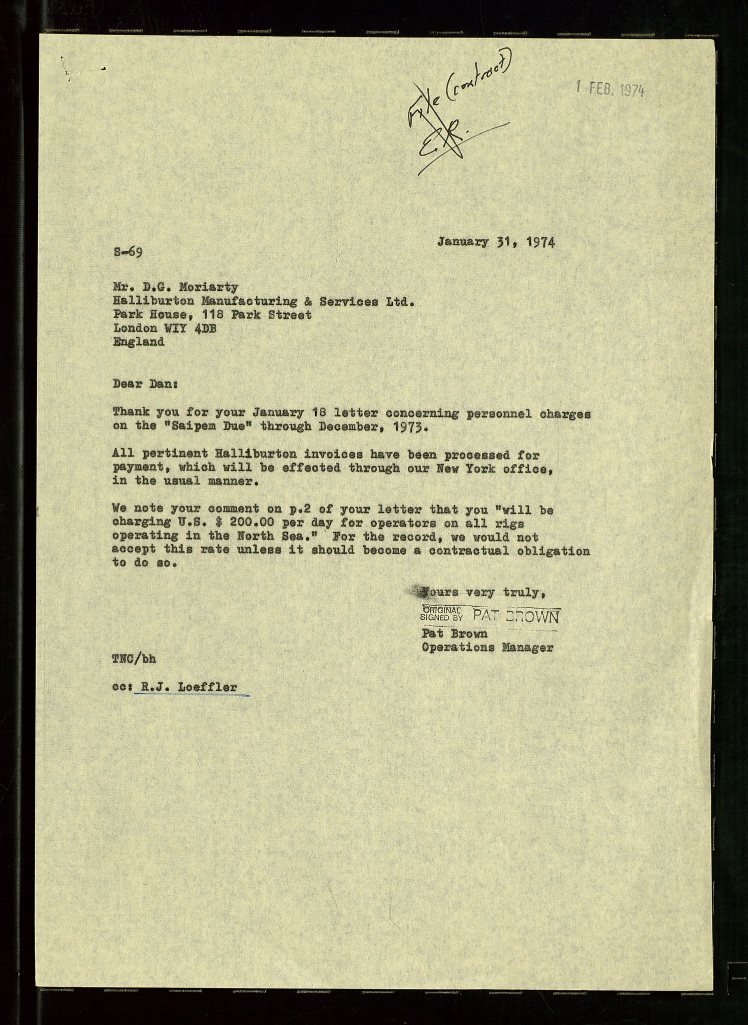 Pa 1512 - Esso Exploration and Production Norway Inc., SAST/A-101917/E/Ea/L0020: Kontrakter og avtaler, 1966-1974, p. 350