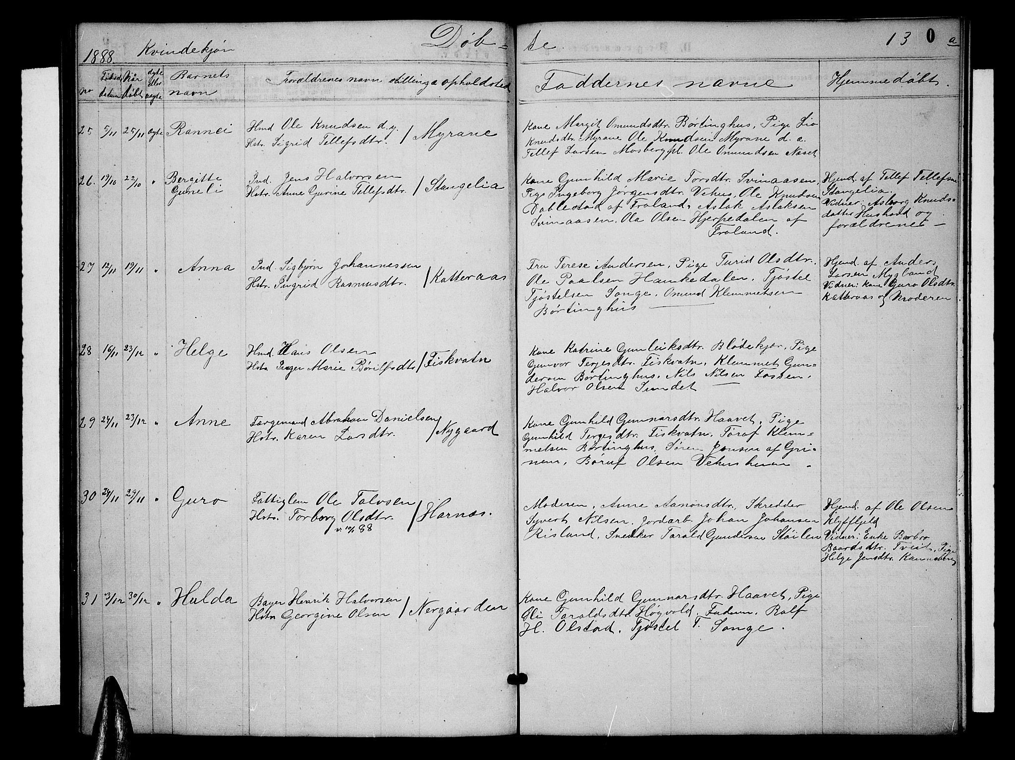 Åmli sokneprestkontor, SAK/1111-0050/F/Fb/Fbc/L0003: Parish register (copy) no. B 3, 1868-1888, p. 130